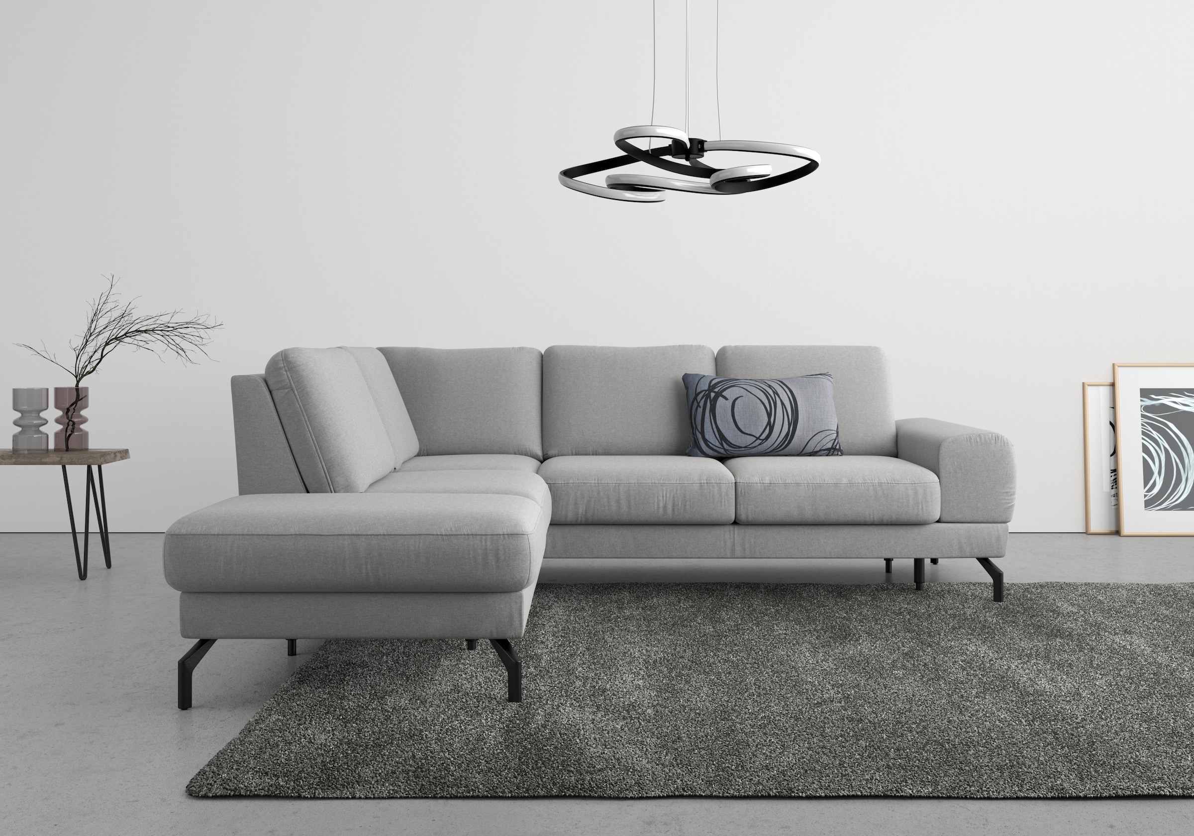 sit&more Ecksofa »Cinturo L-Form«, inklusive Sitztiefenverstellung und Federkern, Sitzhöhe 48 cm