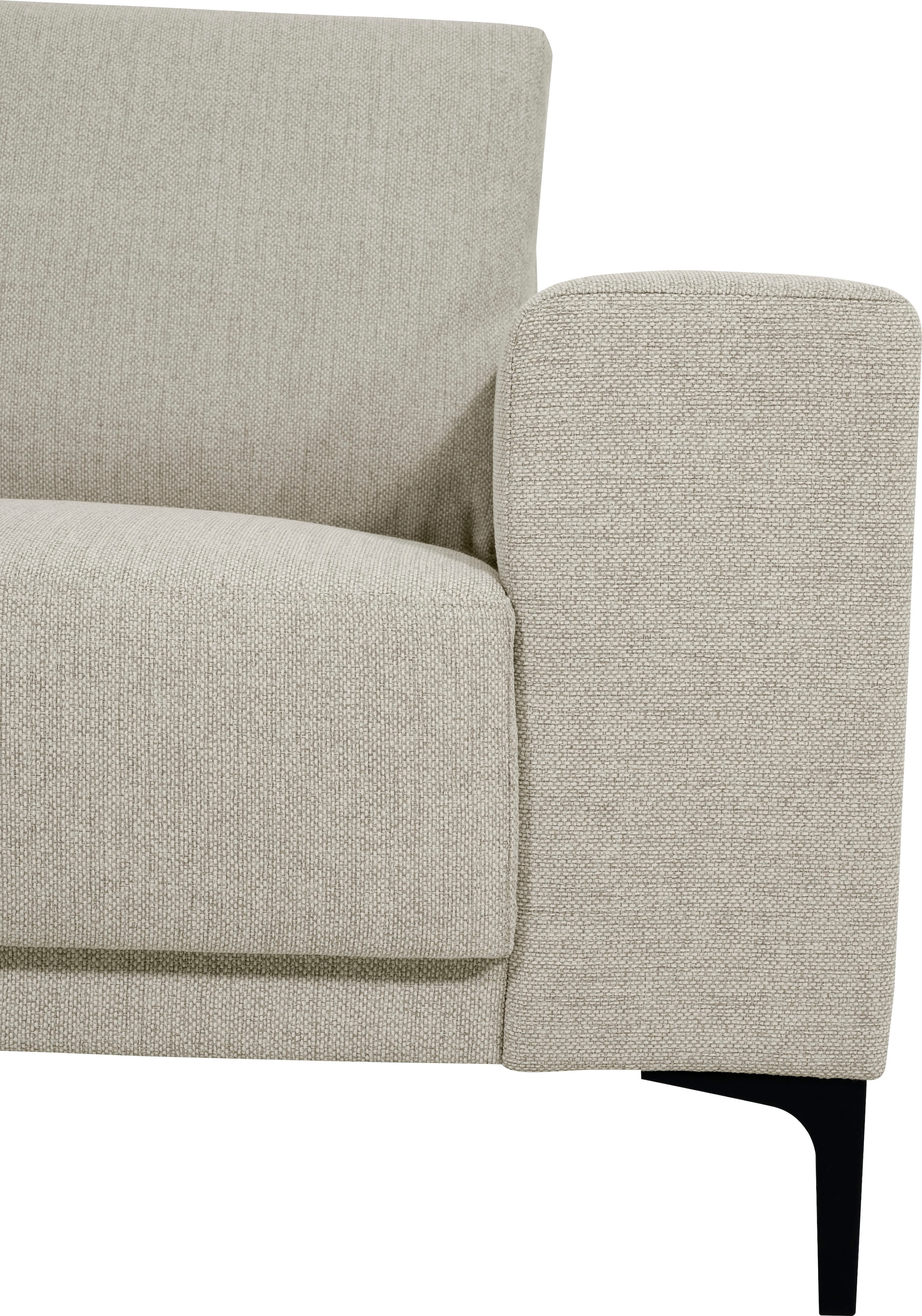 Places of Style 2-Sitzer »Xander«, Breite 164 cm, Webstoff, Soft-Touch Chenille, schwarze Metallfüßen