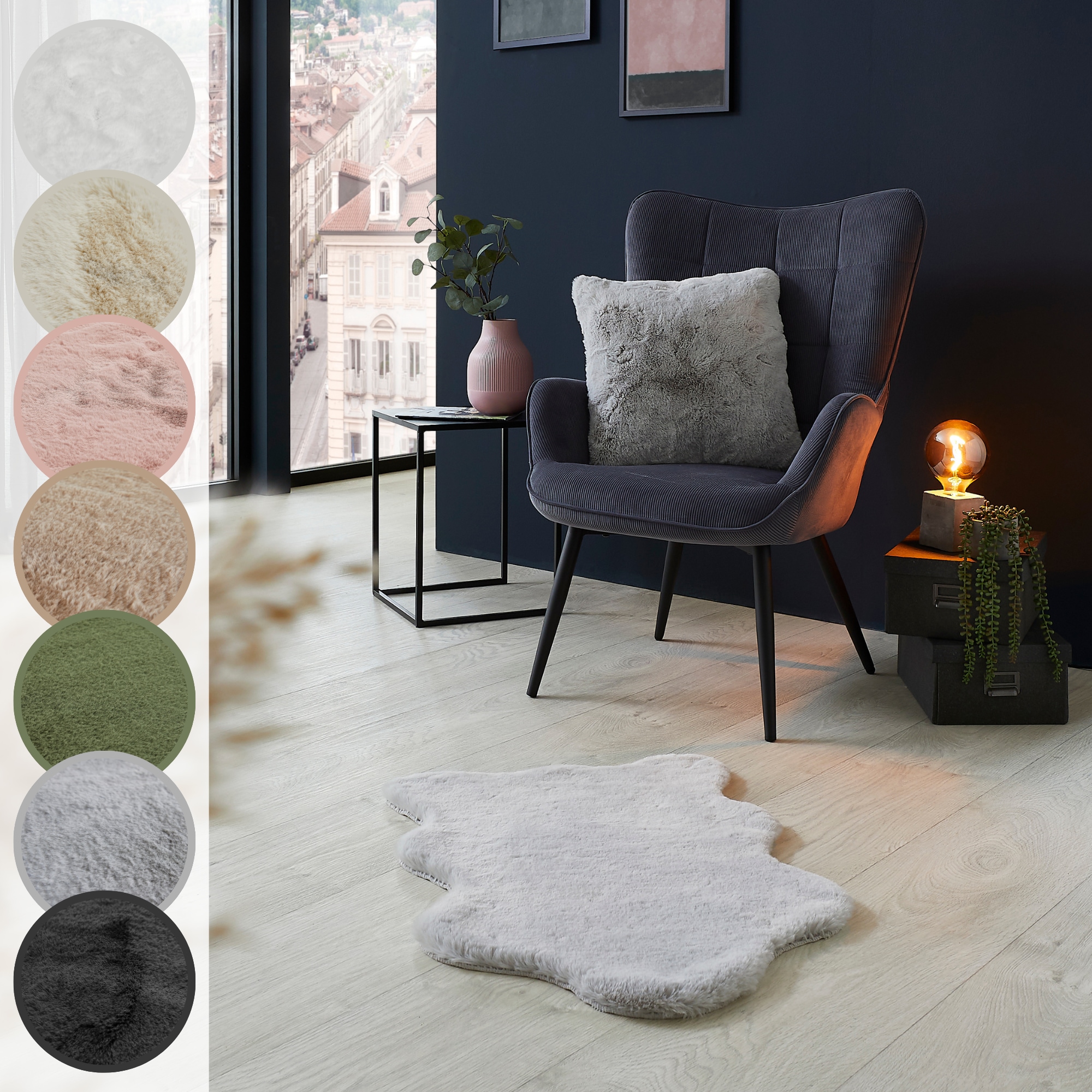 LUXOR living Fellteppich »Novara«, fellförmig, 30 mm Höhe, Kunstfell, weich günstig online kaufen