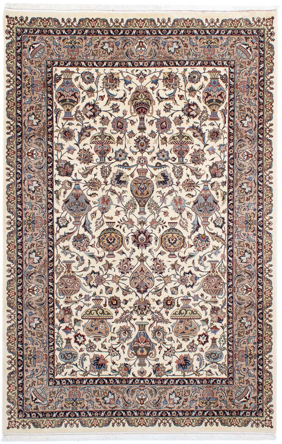 morgenland Wollteppich »Kaschmar Blumenmuster Beige 297 x 197 cm«, rechteck günstig online kaufen