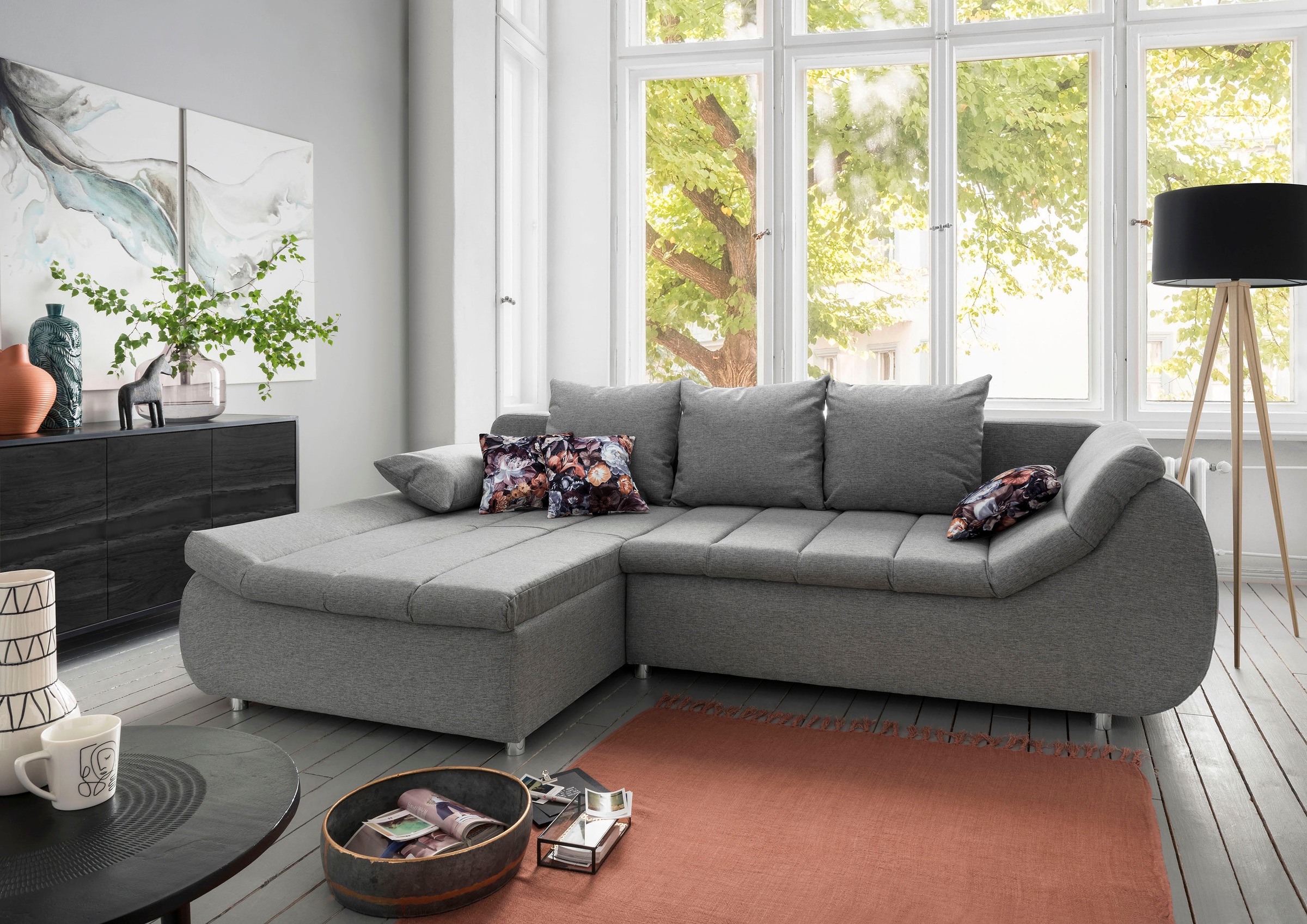 INOSIGN Ecksofa »Imola elegant und modern, aktuelle Steppung im Sitz, beque günstig online kaufen
