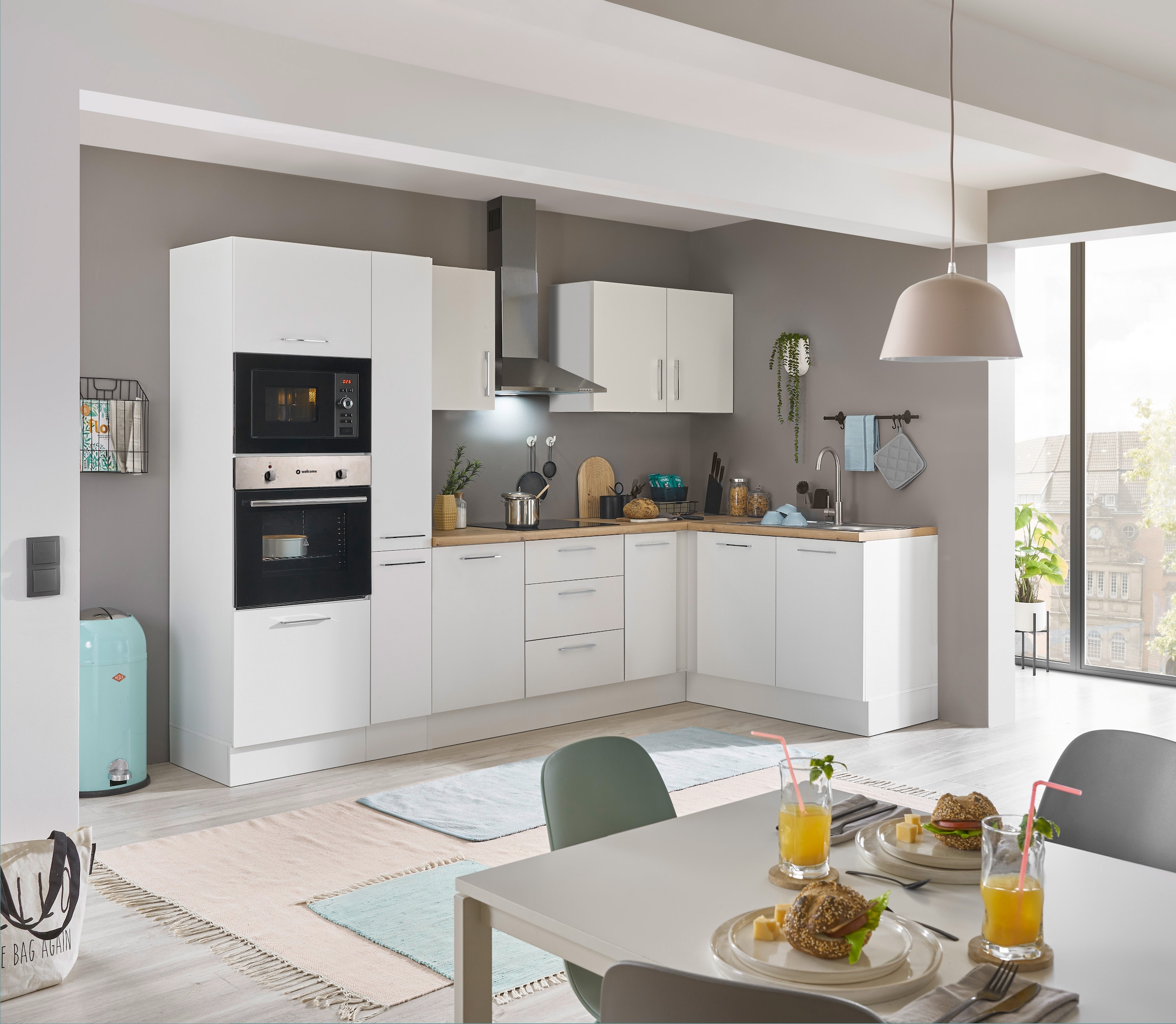 BASIC by Balculina Winkelküche »Turin«, Stellbreite 300x175 cm, wahlweise mit E-Geräten
