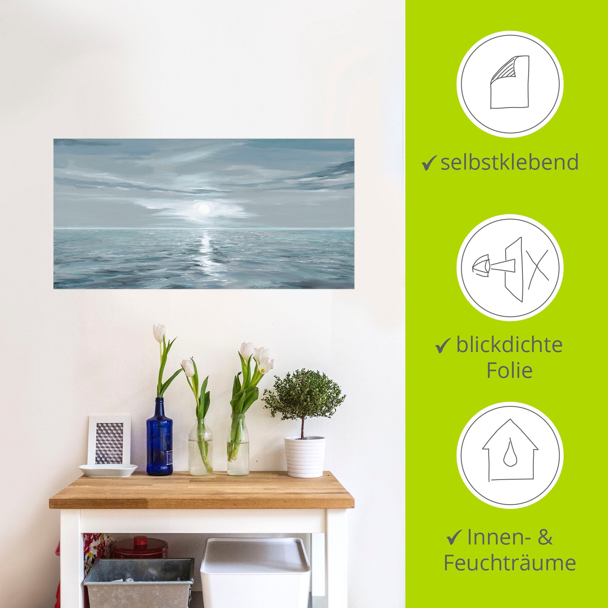 Artland Wandbild »Eisblaues Meer«, Gewässer, (1 St.), als Alubild, Outdoorbild, Leinwandbild, Poster, Wandaufkleber