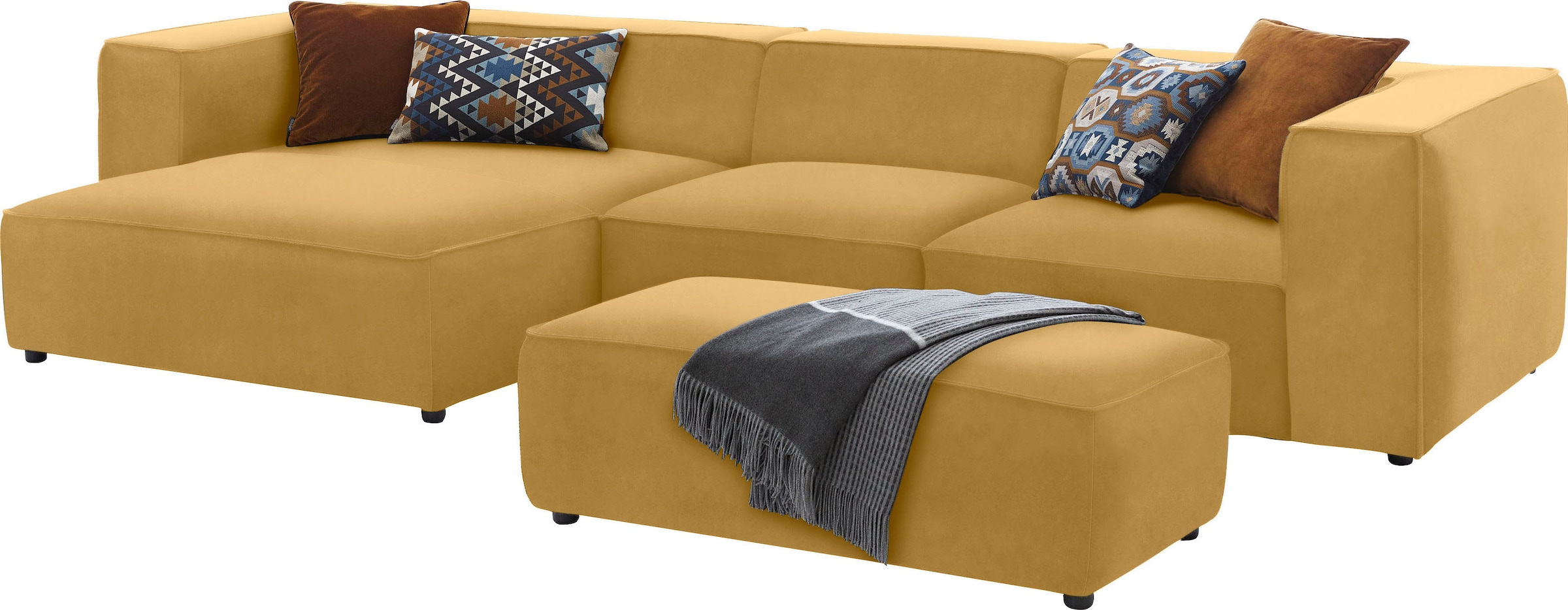 W.SCHILLIG Ecksofa »around-the-block«, mit eleganter Biese, mit Federkern, Breite 341 cm