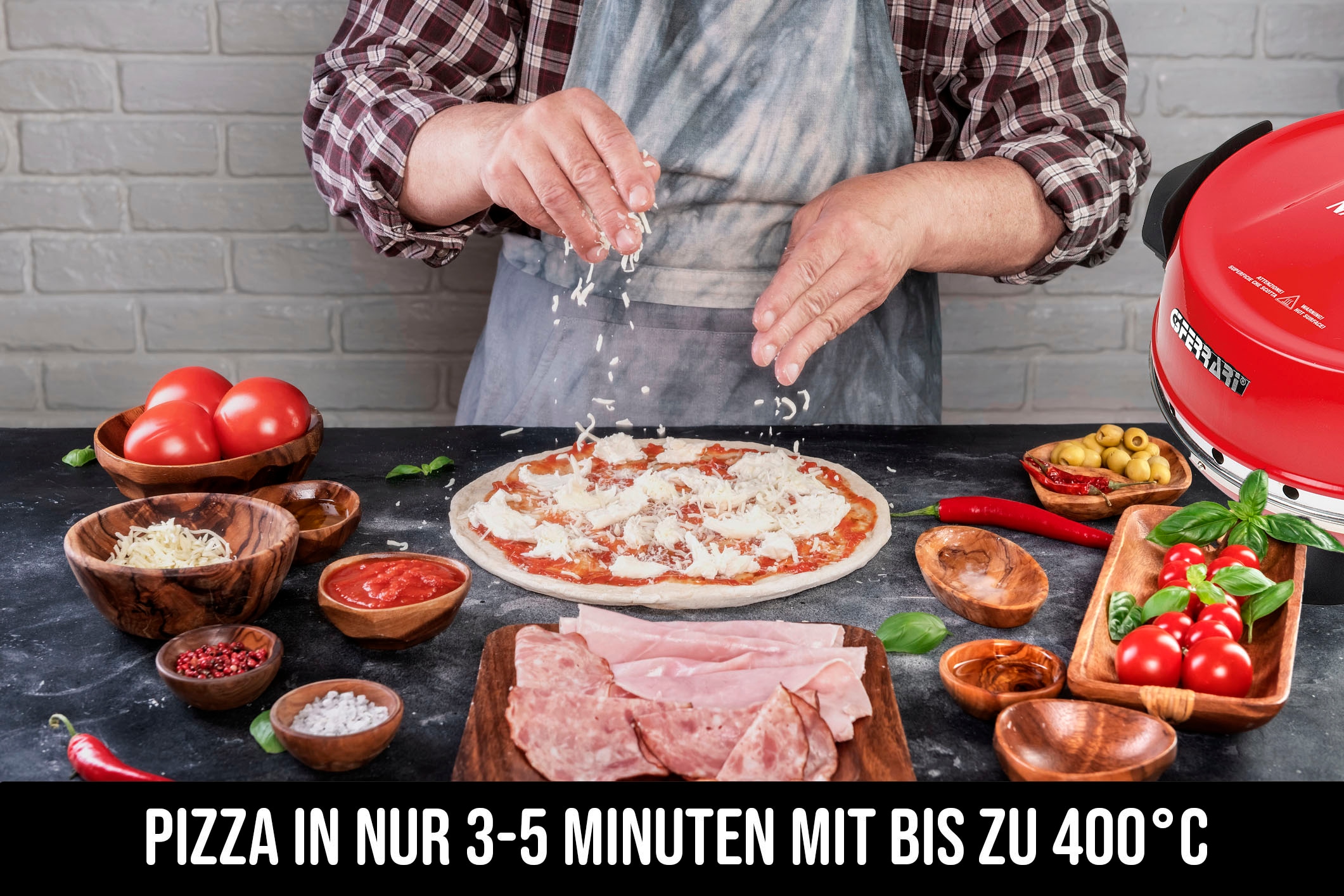 G3Ferrari Pizzaofen »Napoletana G1003202«, bis 400 Grad mit 2 feuerfesten Pizzasteinen