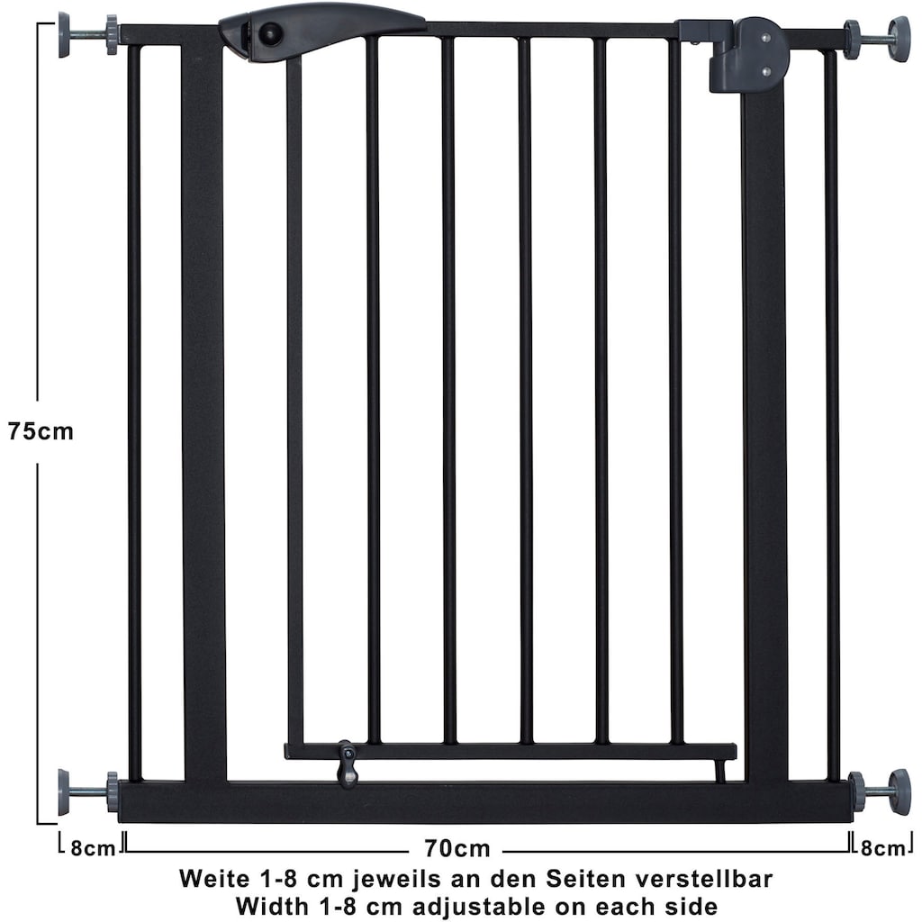 BabyGo Türschutzgitter »Safety Gate, schwarz«, auch als Treppenschutzgitter verwendbar; Made in Europe