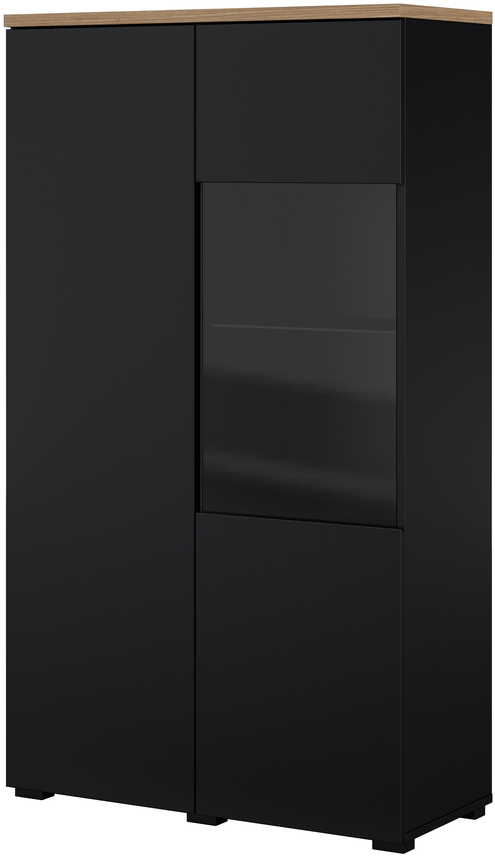 OTTO home Vitrine »Modo, Breite 80 cm, moderner griffloser Vitrineschrank« Vitrine mit viel Stauraum, Einlegeböden verstellbar, Glastür