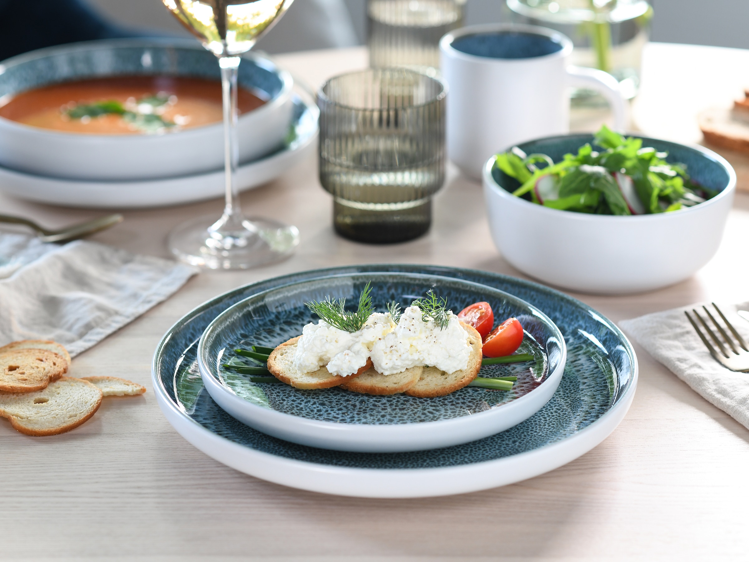 my home Kombiservice »modernes Geschirr-Set, Service Nydala« hohe Haltbarkeit, spülmaschinen- & mikrowellengeeignet, Reaktivglasur