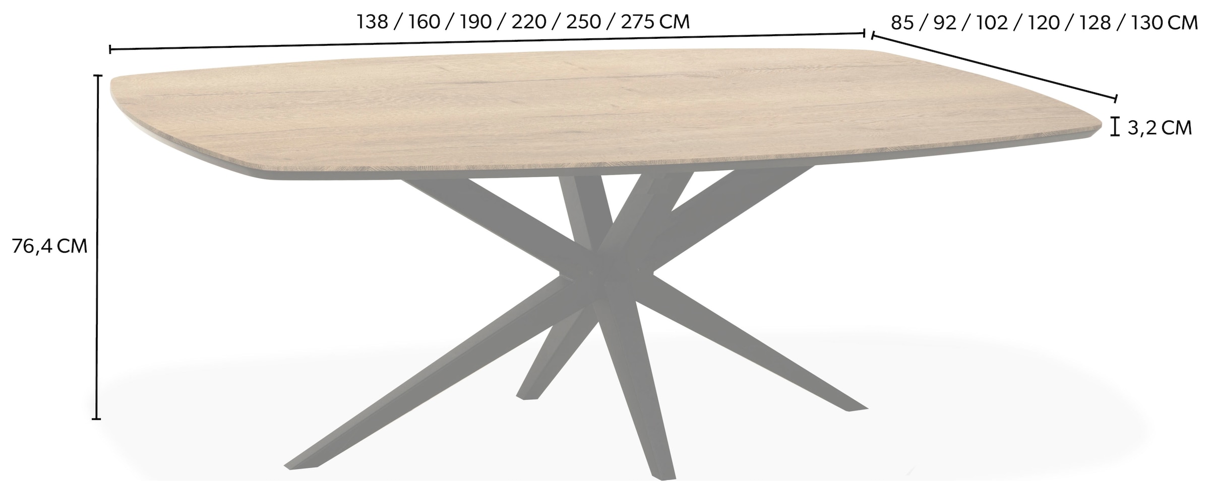 OMG Design Esstisch »Wellington« 1 Stk. tlg. Hochwertige Melamin-Tischplatte mit Metallgestell