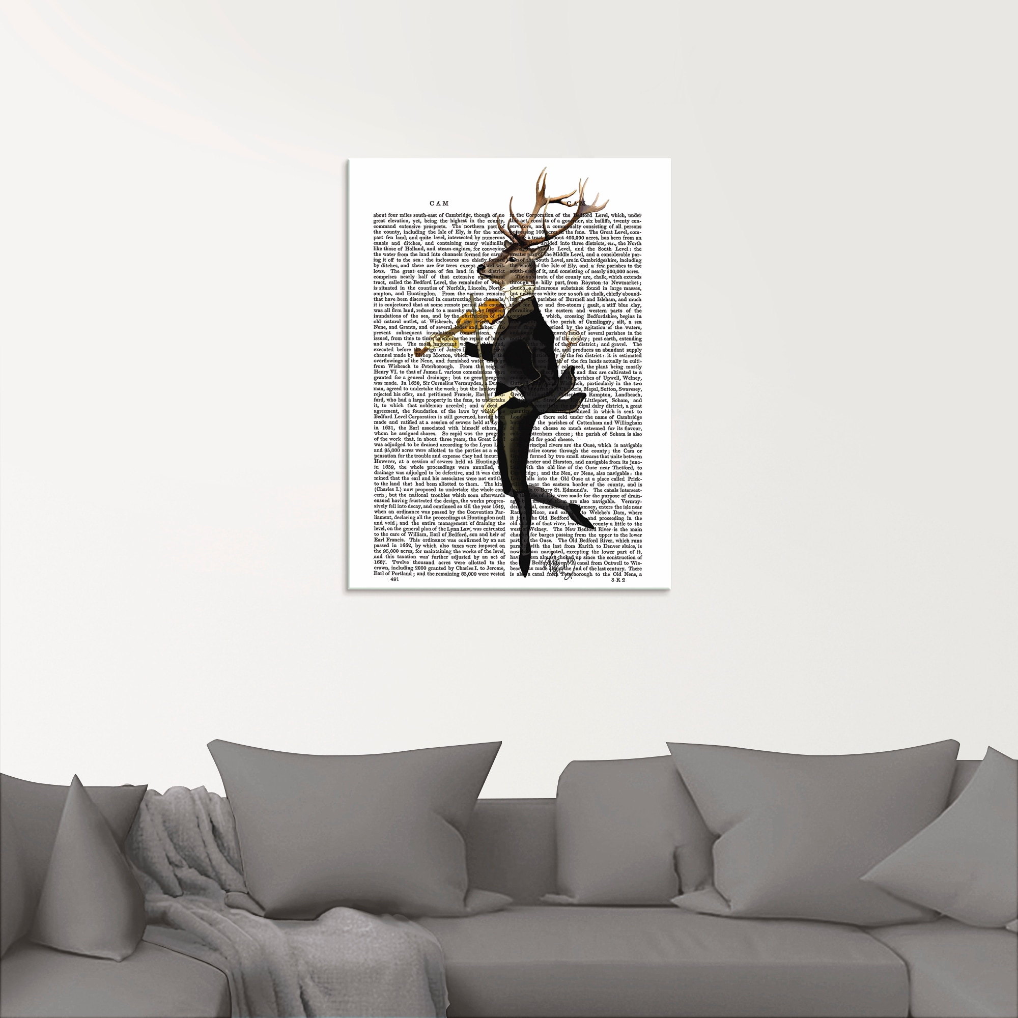 Artland Glasbild »Tanzender Hirsch mit Violine«, Humor, (1 St.), in verschiedenen Größen