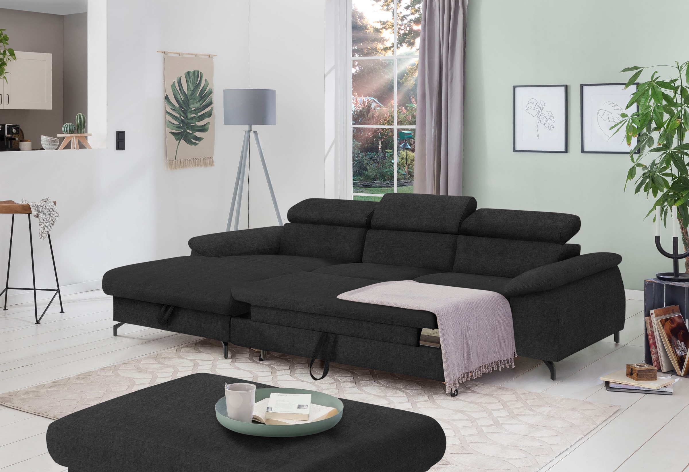 COTTA Ecksofa »Kitty L-Form«, mit Kopfteilverstellung, wahlweise mit Bettfunktion & Bettkasten