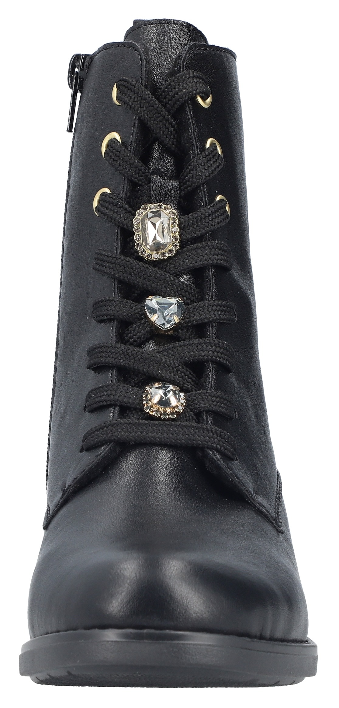 Rieker Winterstiefelette, Schnürstiefelette, Boots, Blockabsatz, mit Schmuckelementen