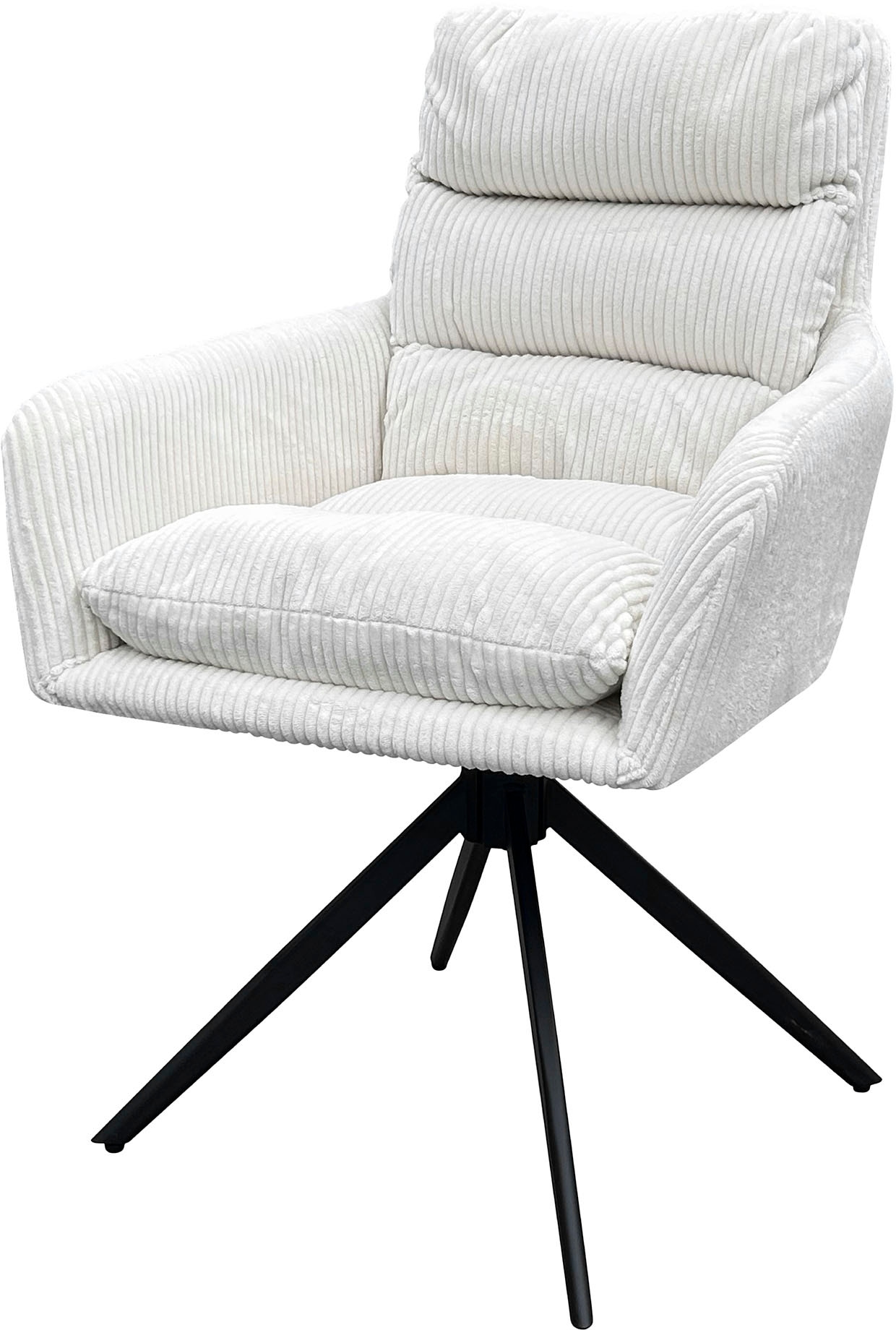 byLIVING Esszimmerstuhl »Pura (2er-Set)«, (Set), Sitzschale 360°drehbar, Metall schwarz, Armlehnstuhl, diverse Farben