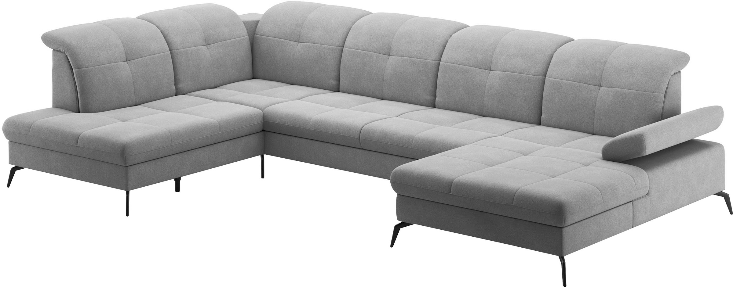 sit&more Wohnlandschaft »Amica, U-Form, inkl. Sitztiefenverstellung und Armteilverstellung«, wahlweise mit Kopfteilverstellung, Bettfunktion und Bettkasten