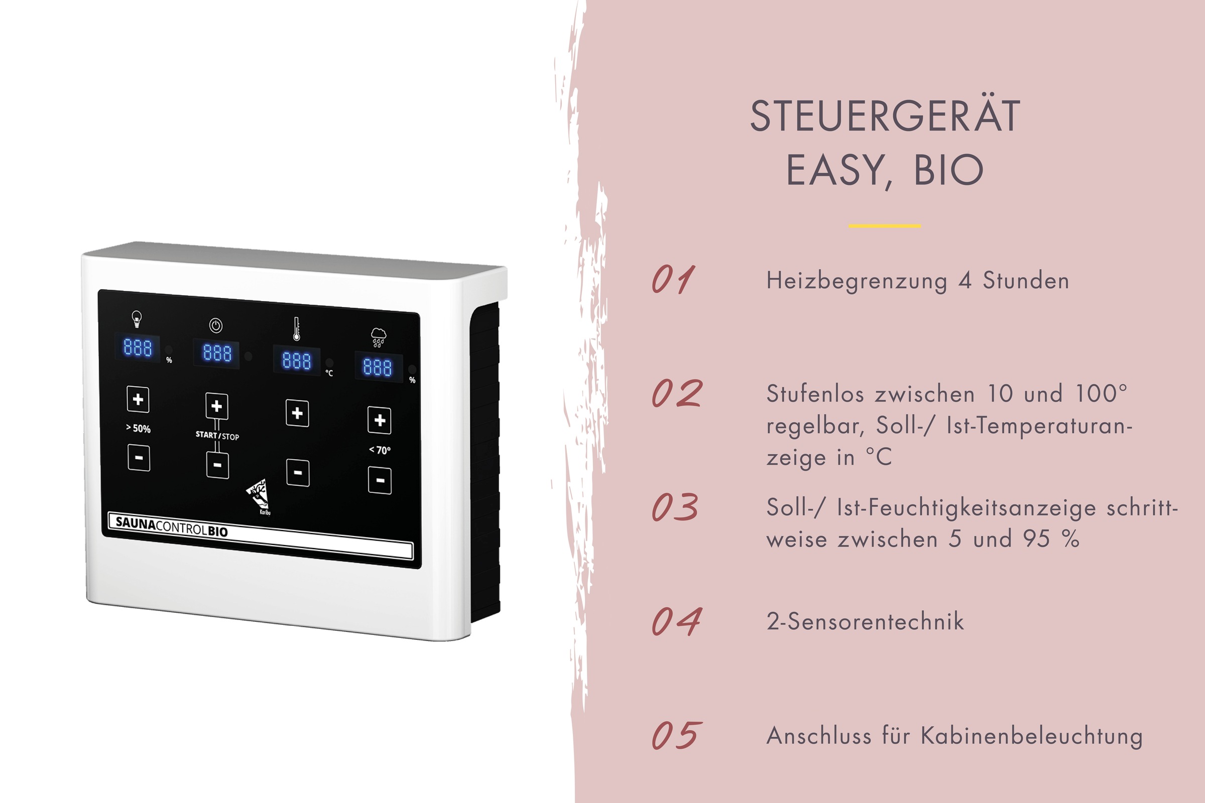 Karibu Saunahaus »Matheo«, Ofen 9 kW Bio ext. Strg.