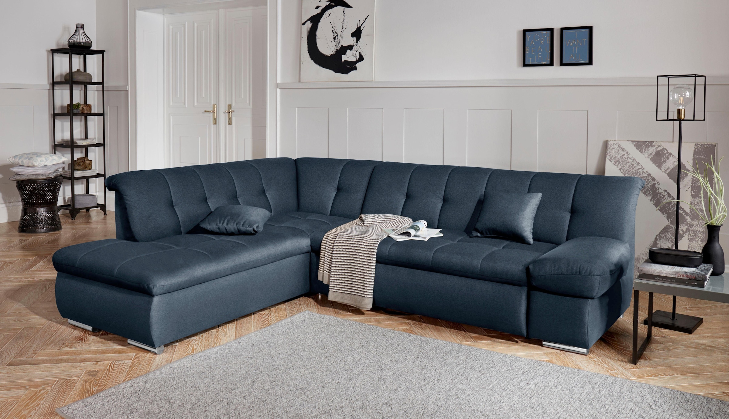 DOMO collection Ecksofa »Mona L-Form«, wahlweise mit Bett- und Armlehnfunkt günstig online kaufen