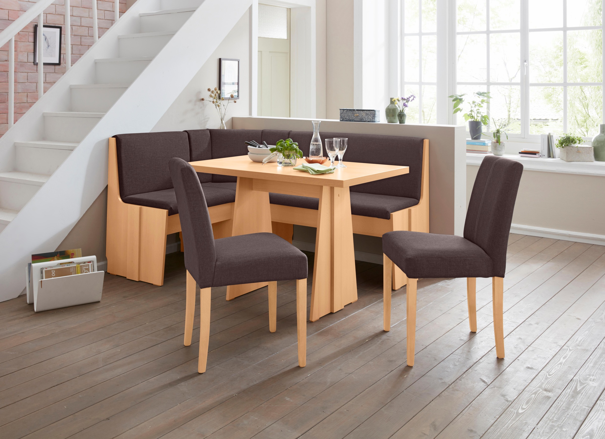 INOSIGN Eckbankgruppe »Hanau 1« Set, 4 Stk. tlg. buchefarben/braun +