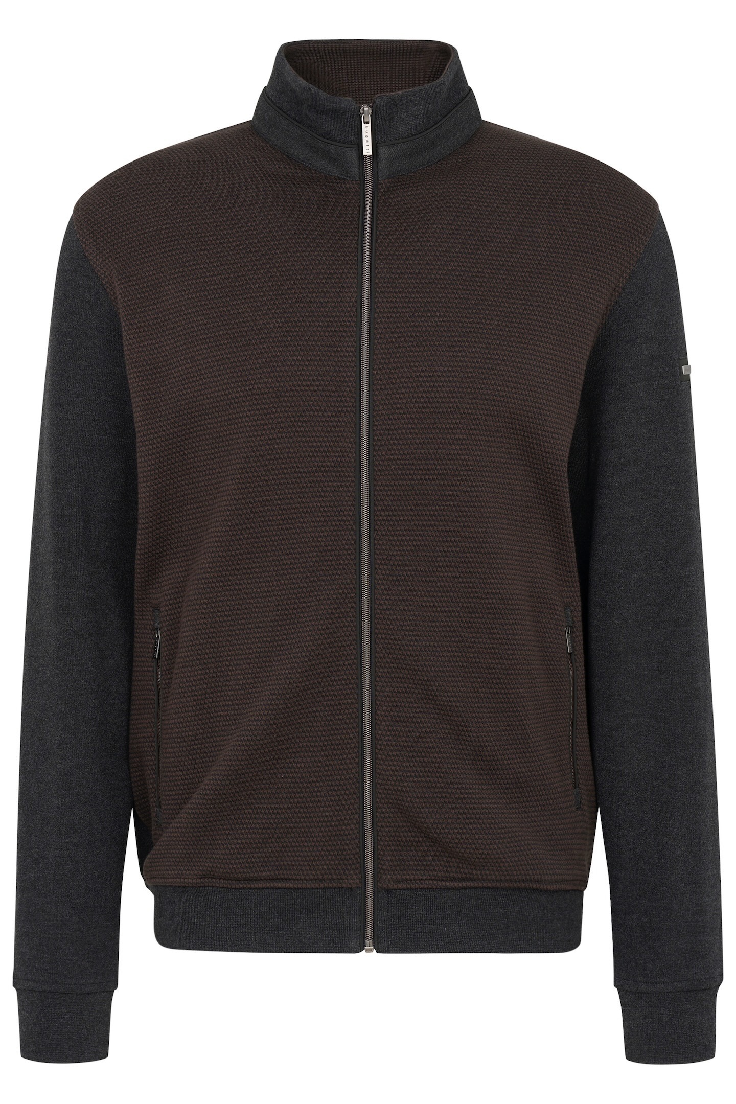 bugatti Sweatjacke, mit Hahnentrittmuster
