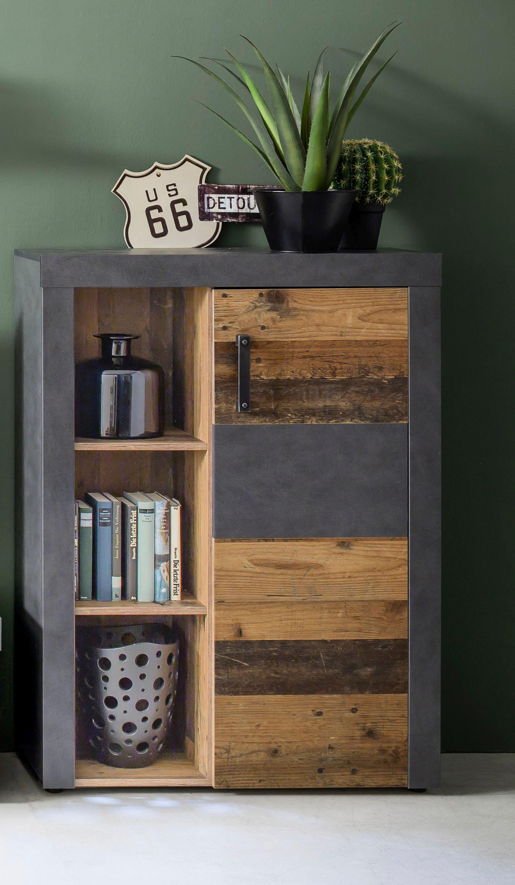 INOSIGN Highboard »Ilana«, Stauraumschrank mit 1 Tür & 3 Fächern - (B/T/H) 87/34/118 cm