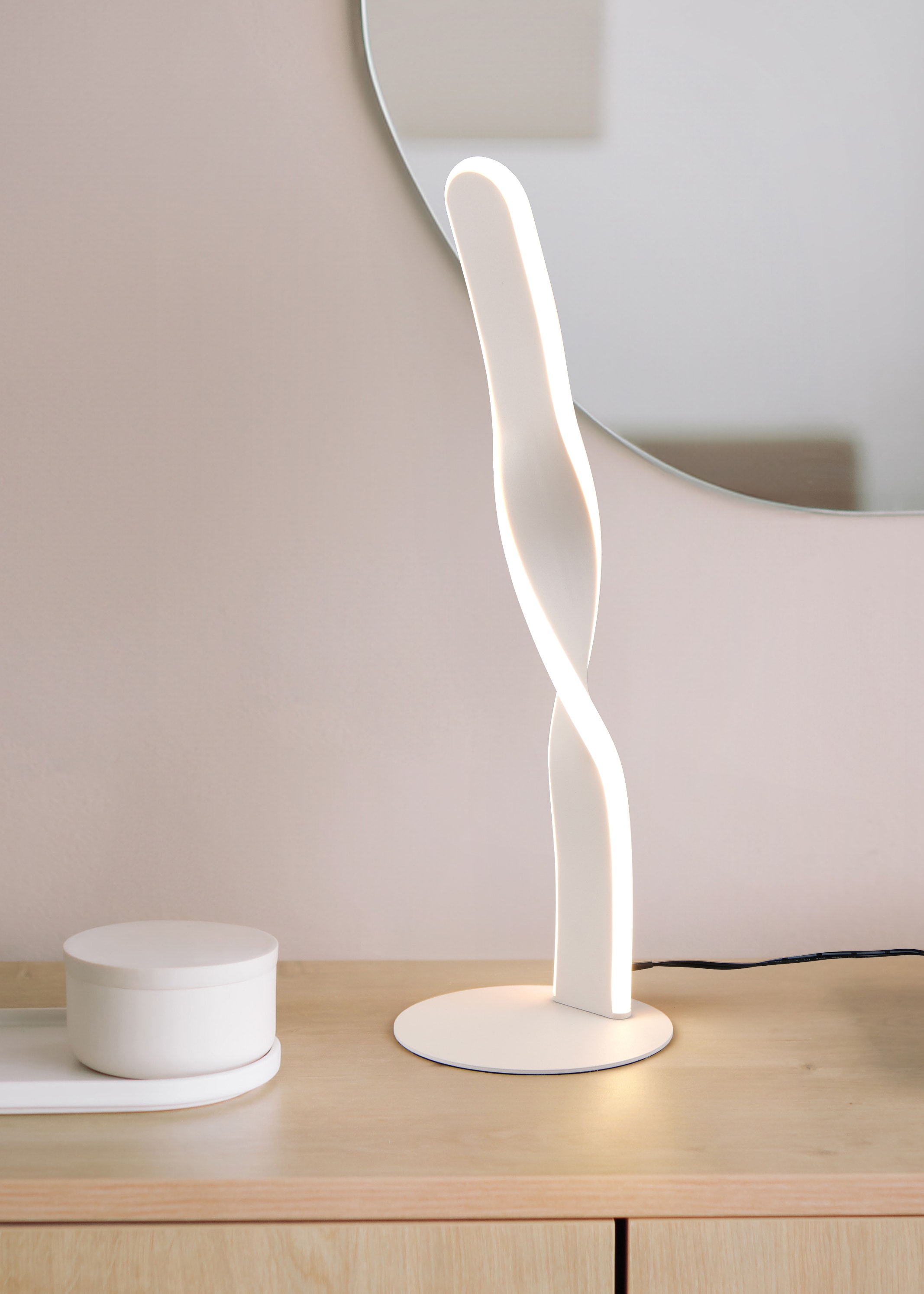 OTTO home LED Tischleuchte »ADELLA, LED Tischlampe 10W 1020 Lumen 3000K warmweiß, Höhe 41 cm« LED-Board 1 Stk. Warmweiß Metall in warm grey, Schnurschalter ON/OFF mit 150cm Kabel