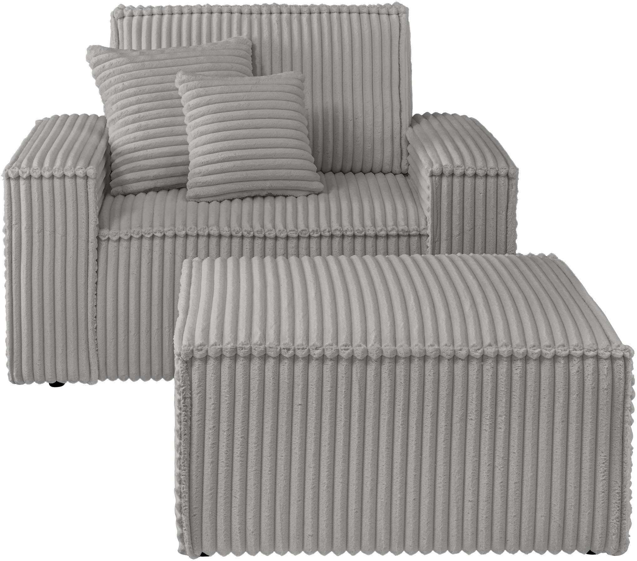 andas Loveseat »FINNLEY, Loveseat & Hocker im Set, trendige Stoffe, inkl. Z günstig online kaufen