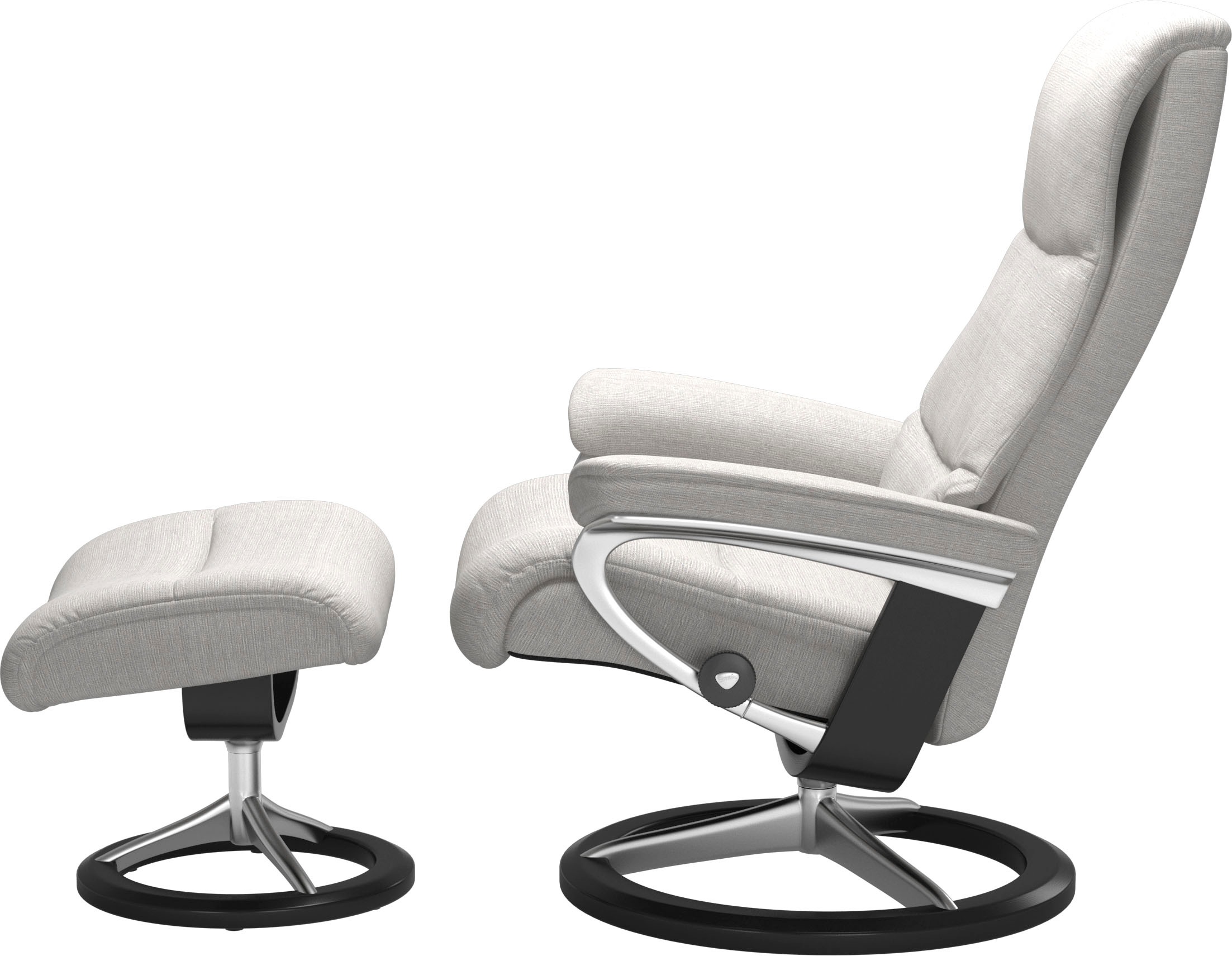 Stressless® Relaxsessel »View«, (Set, Relaxsessel mit Hocker), mit Signature Base, Größe S,Gestell Schwarz