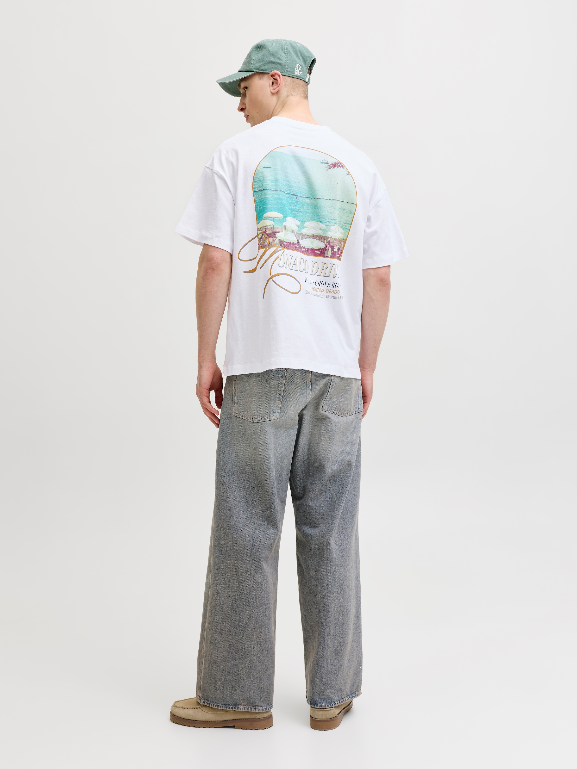 Jack & Jones Kurzarmshirt »JORSANREMO BACK TEE SS CREW NECK LN« Baumwolle