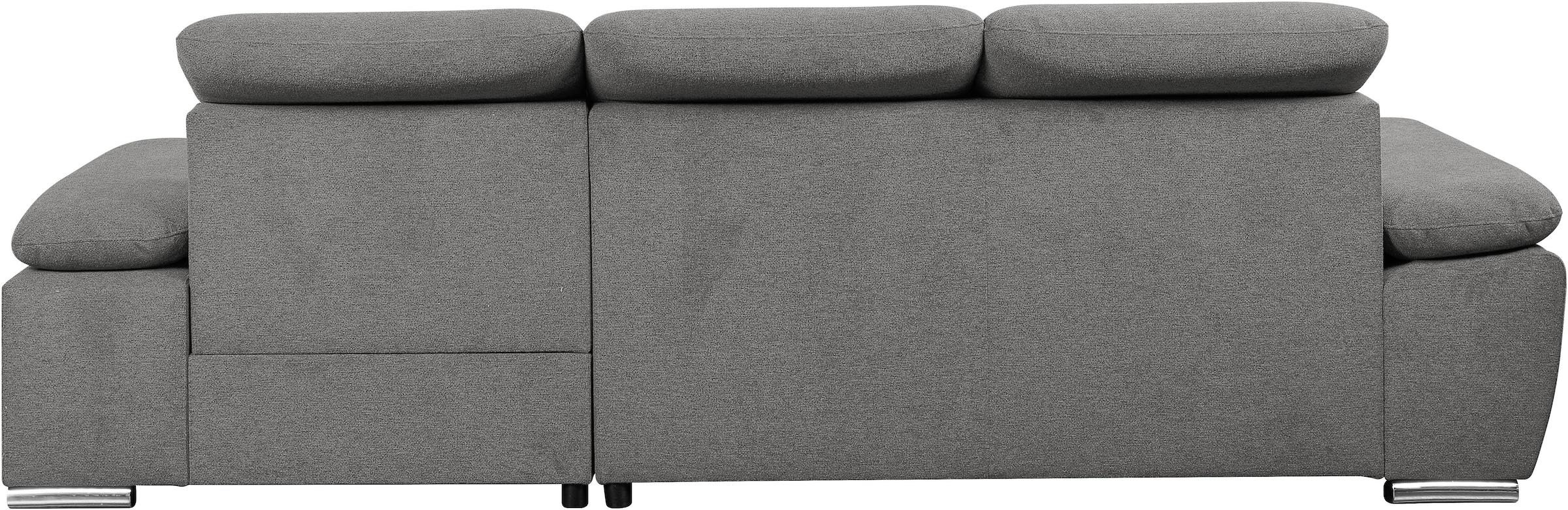 WERK2 Ecksofa »Palma 282 x 185 cm mit Bett & Bettkasten, Kopfteilverstellung, bequem« Strukturstoff, L-Form, XXL, Schlaffunktion, Bettkasten