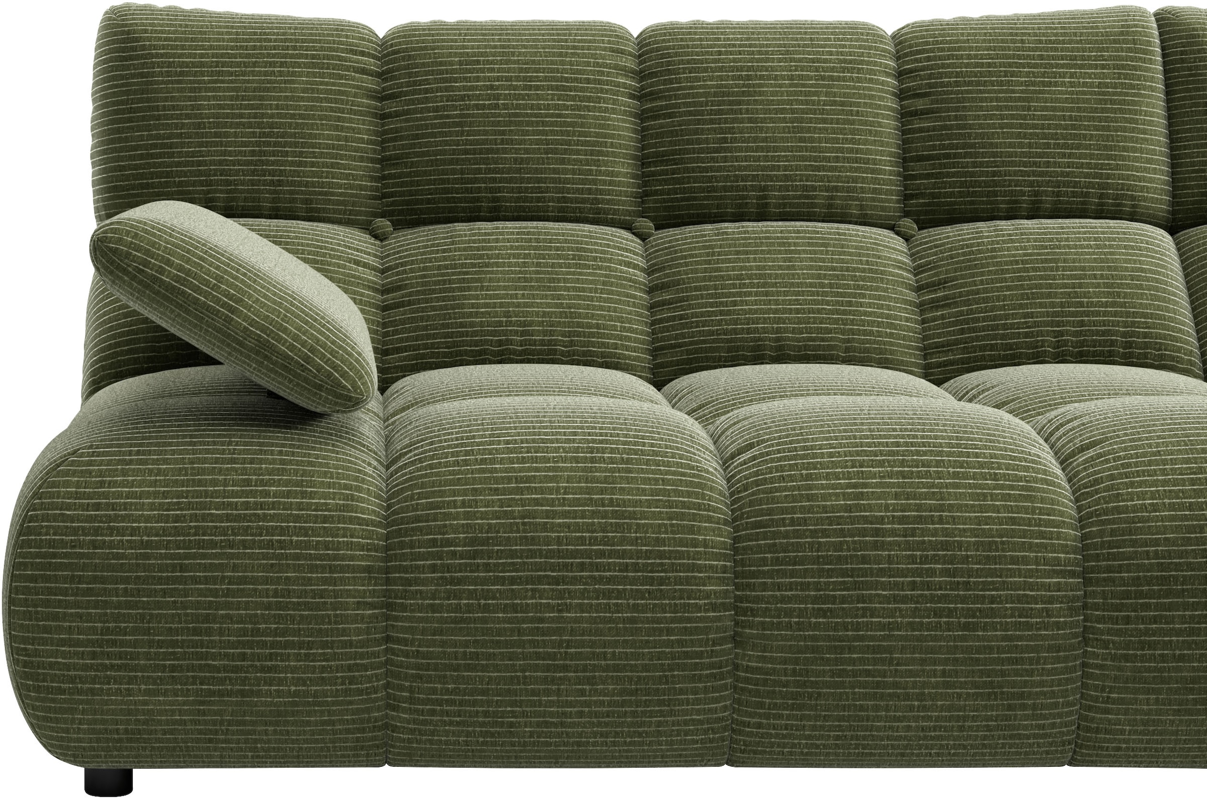 Home affaire Ecksofa »Cozy Bubble, mit klappbarer Armlehne, Breite 289 cm« mit eleganter Steppung, Rundumbezug & weicher Polsterung