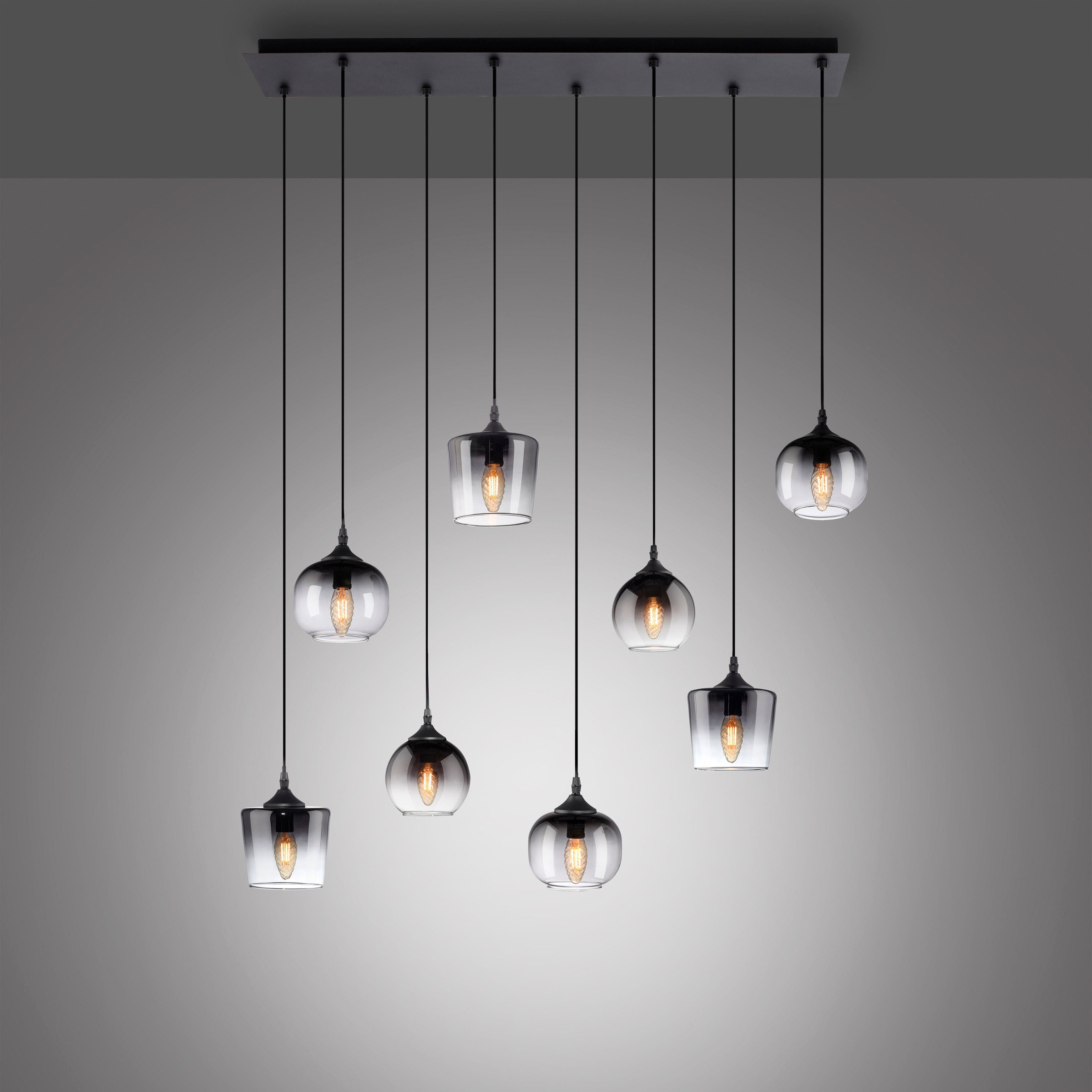 JUST LIGHT Pendelleuchte »ZEA«, 8 flammig, Leuchtmittel E14 | ohne Leuchtmittel