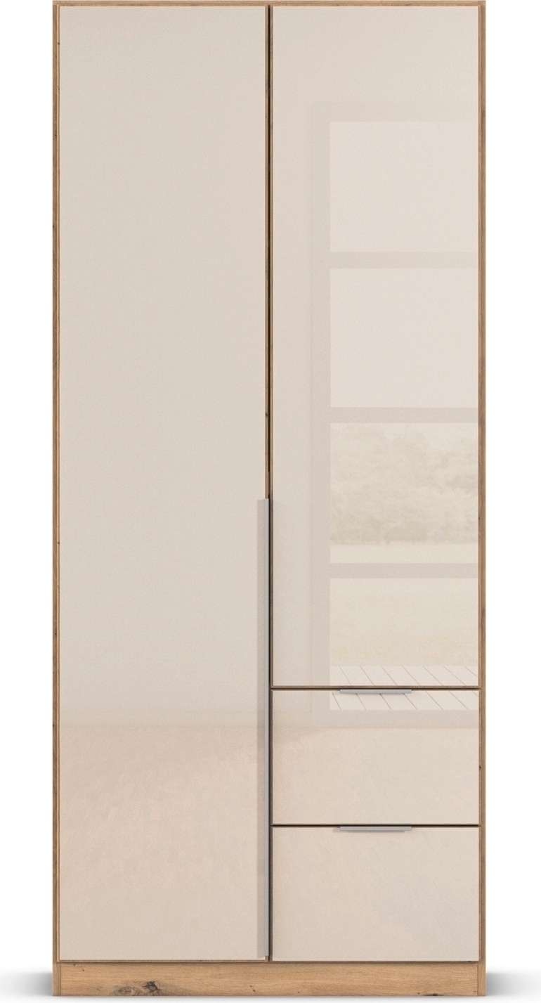 OTTO home Drehtürenschrank »Kleiderschrank Kleiderschränke Schrank Garderobe AGORDO mit Glasfront« in zwei Griff-Farben, Breiten 91-360 cm,  mit Außenschubkästen, in 7 Breiten und 2 Höhen MADE IN GERMANY