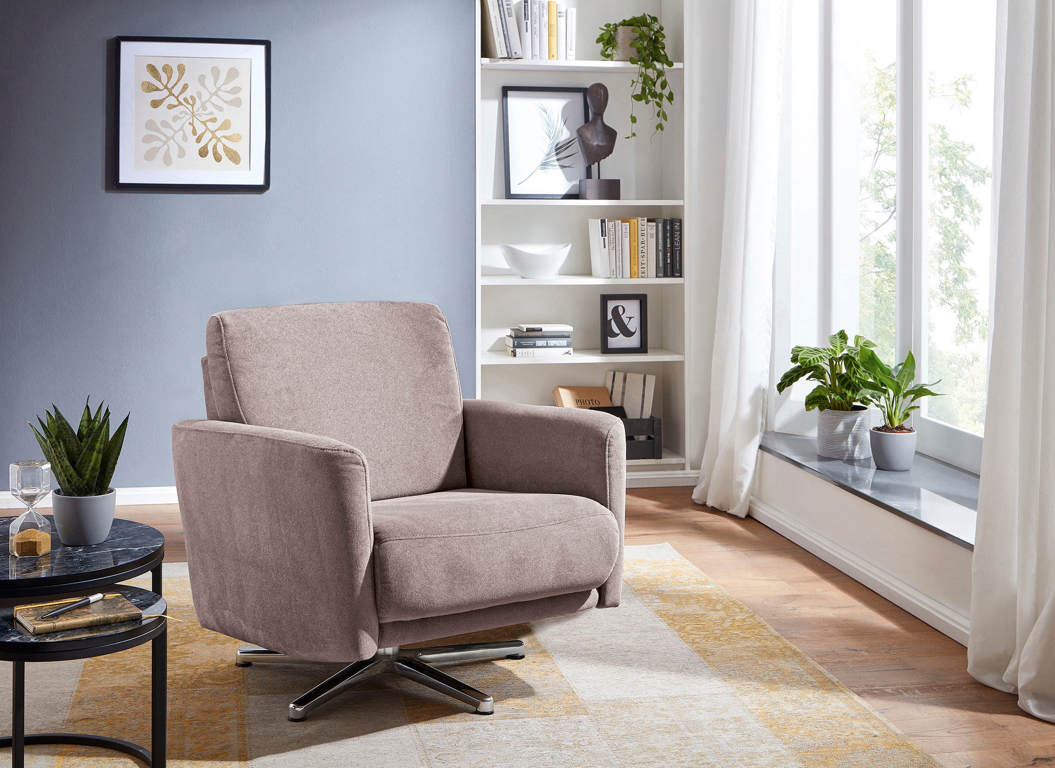CALIZZA INTERIORS Drehsessel »Lari«, wahlweise mit einsteckbarer Kopfstütze