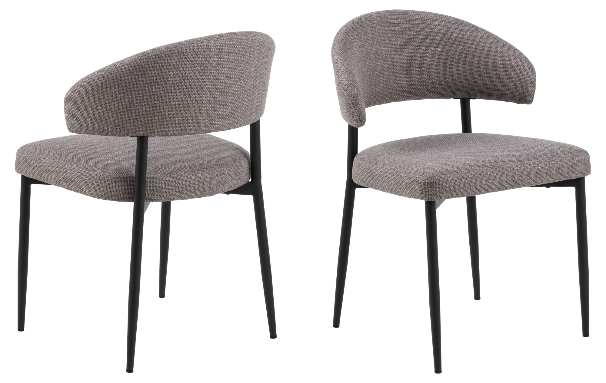 ACTONA GROUP Esszimmerstuhl »Edina Stuhl, Wohnzimmerstuhl«, Luxus-Microfaser, Stoff, schwarze Stahlbeine, 2er-Set
