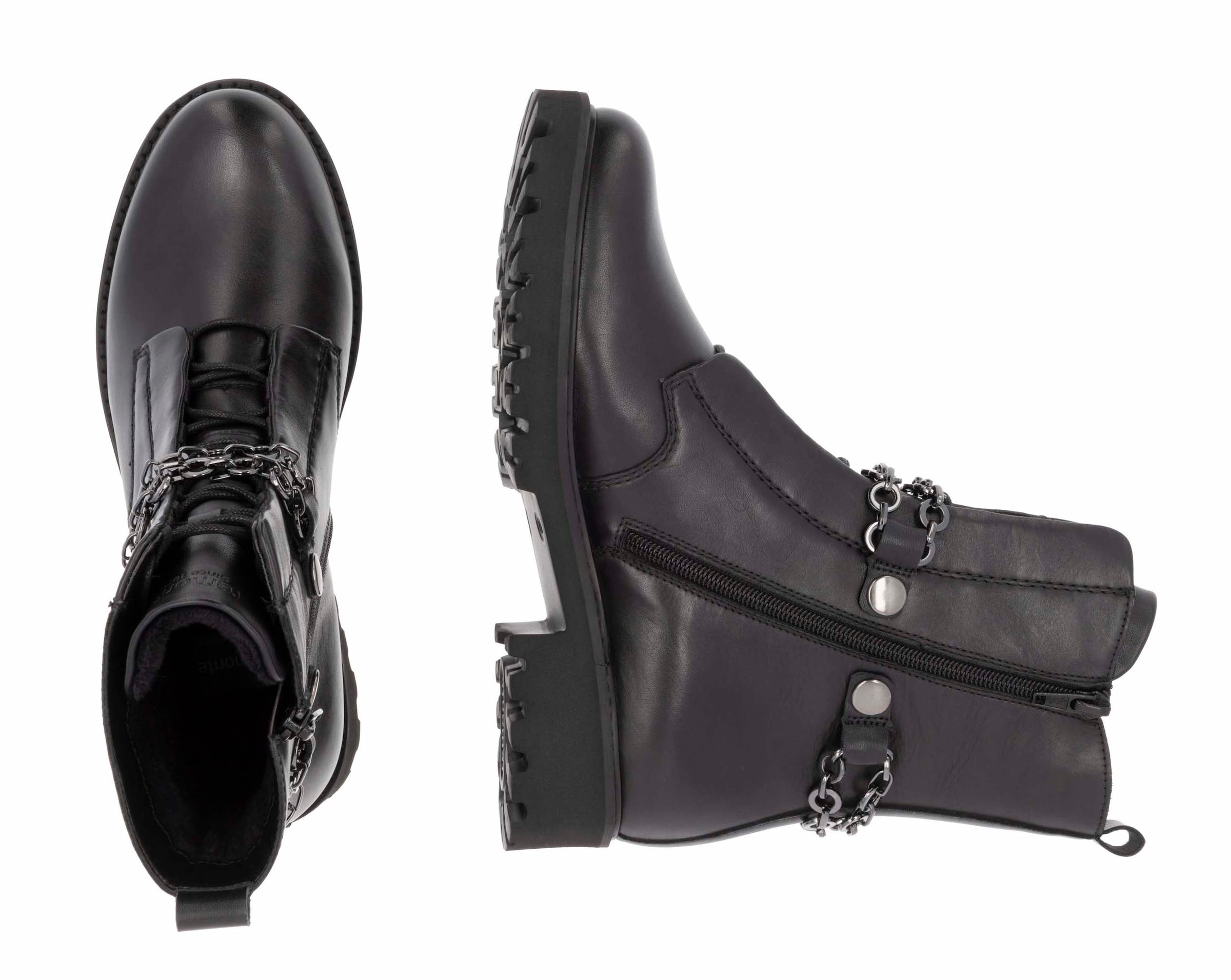 Remonte Stiefelette, Blockabsatz, Boots mit abnehmbarer Zierkette