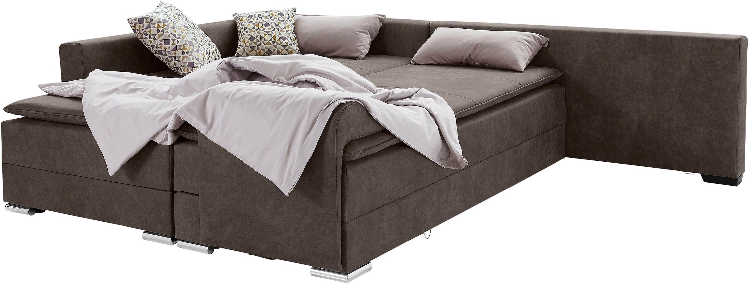 INOSIGN Ecksofa »Night & Day L-Form«, mit Boxspring Bettfunktion 180x200 cm, Dauerschläfer