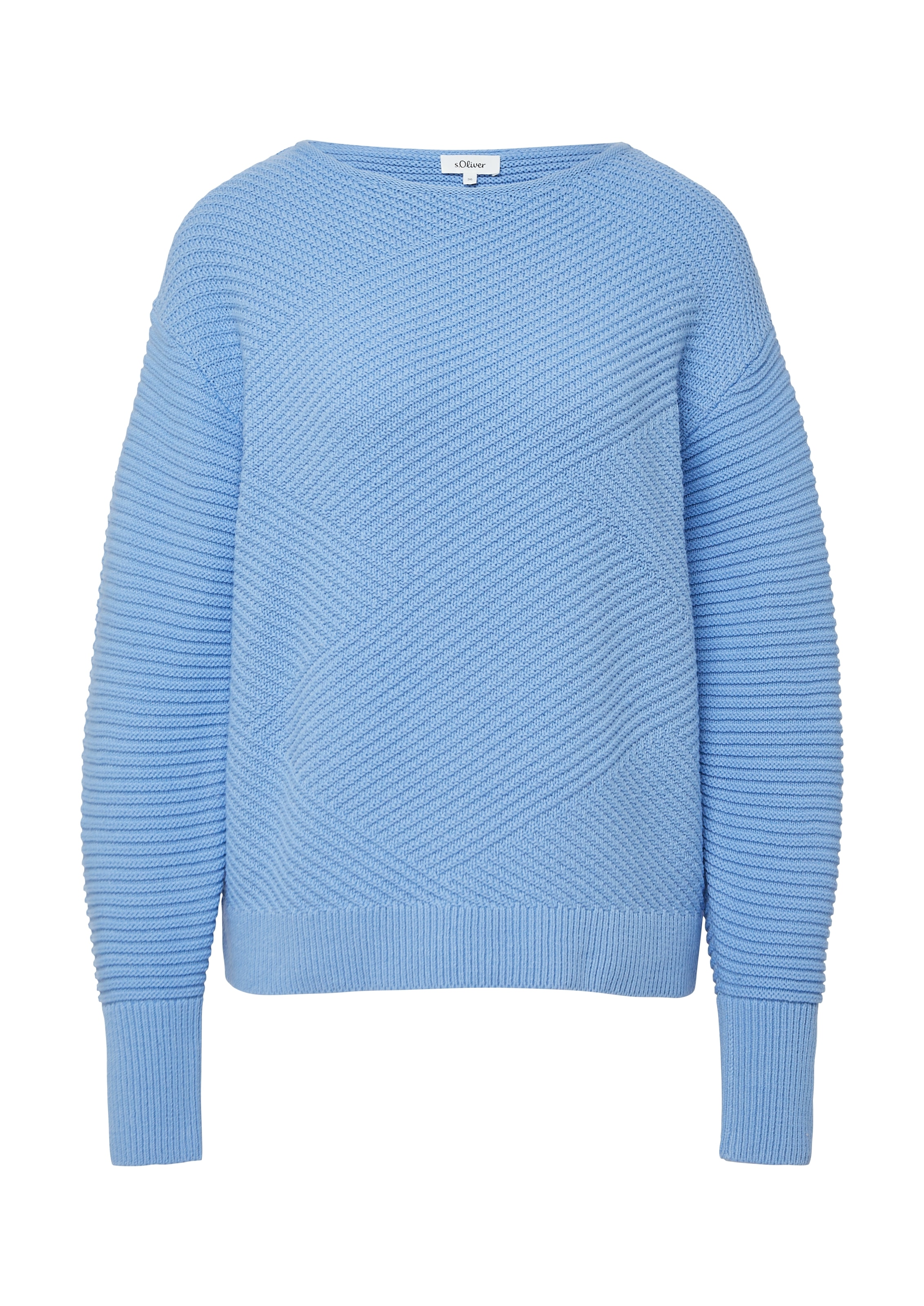 s.Oliver Strickpullover mit Strick-Muster und Rundhals