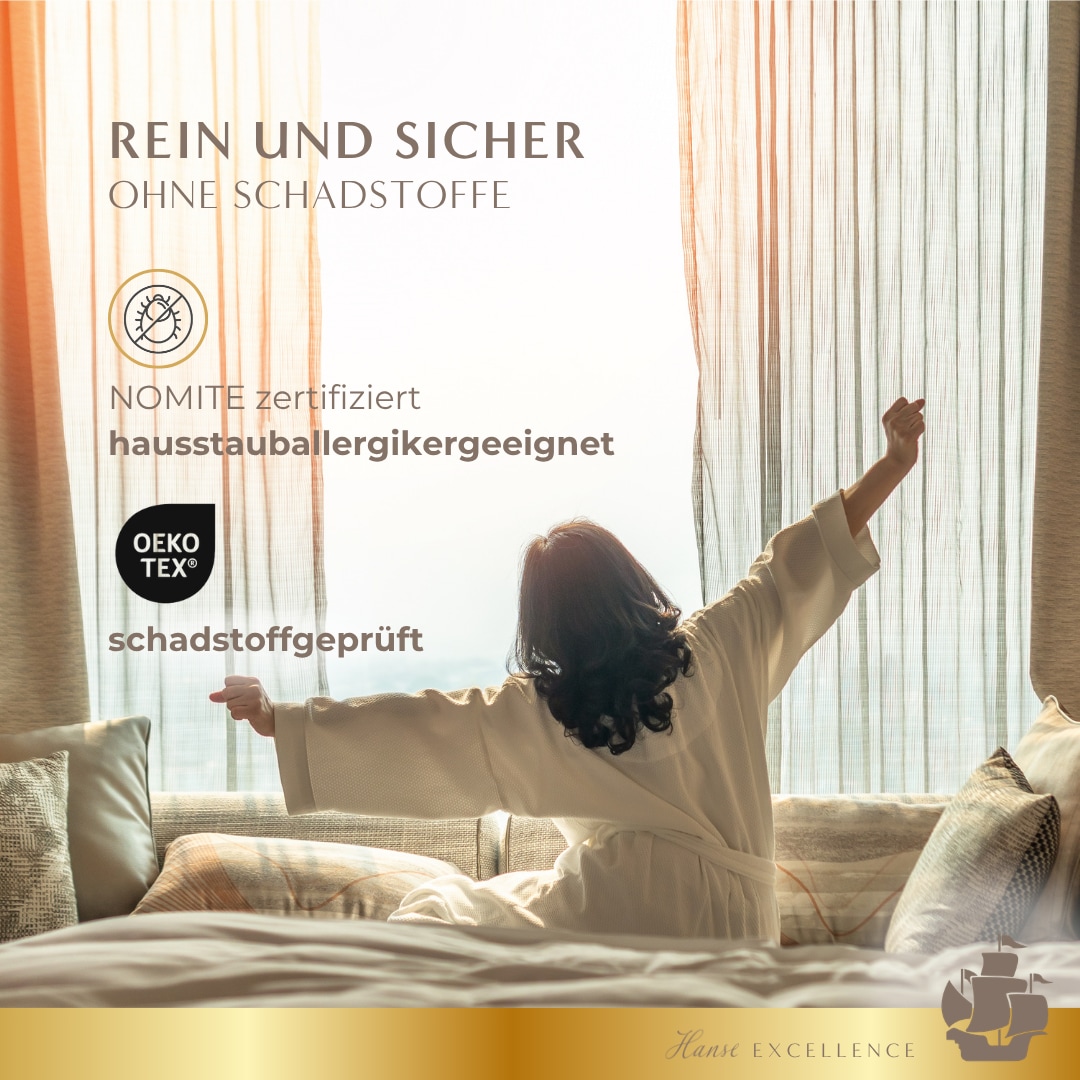 Hanse mit Kogge 3-Kammer-Kopfkissen »Hanse Excellence Gänsedaunenkopfkissen, Luxusqualität, Made in Germany« Füllung: Außenkammern: 100% Gänsedaunen; Innenkammer: 100% Gänsefedern 1 Stk. tlg.