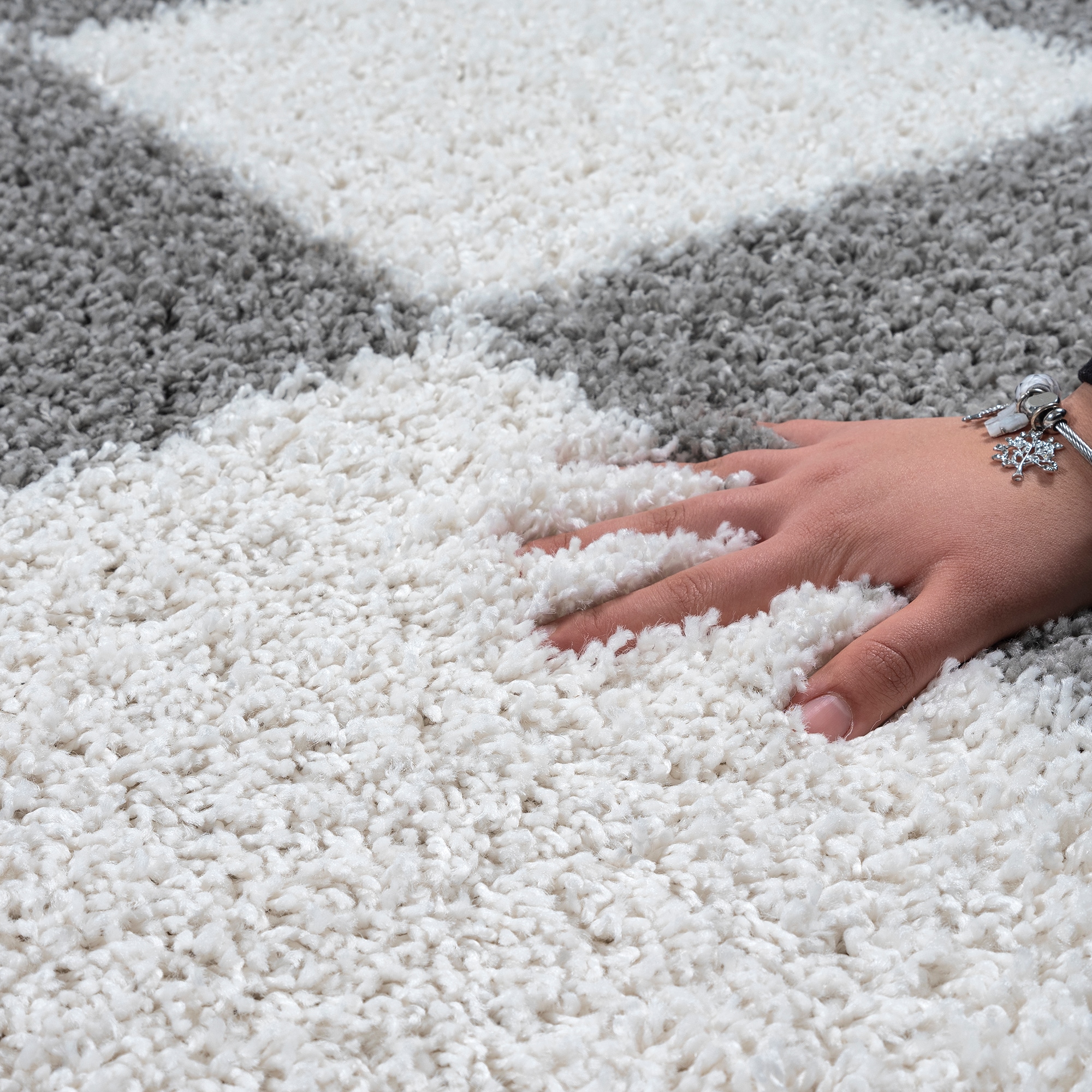 Sanat Hochflor-Teppich »Milano 1250«, rund, 30 mm Höhe, Hochflor, Wohnzimmer, Schlafzimmer, fussbodenheizungsgeeignet