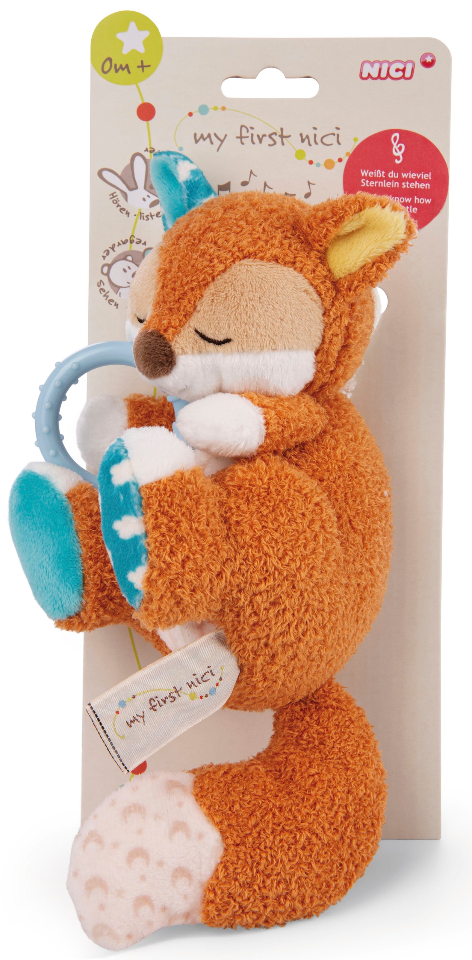 Nici Spieluhr »My First NICI, Fuchs Finni schlafend, 20 cm«, mit aufgestickten Augen