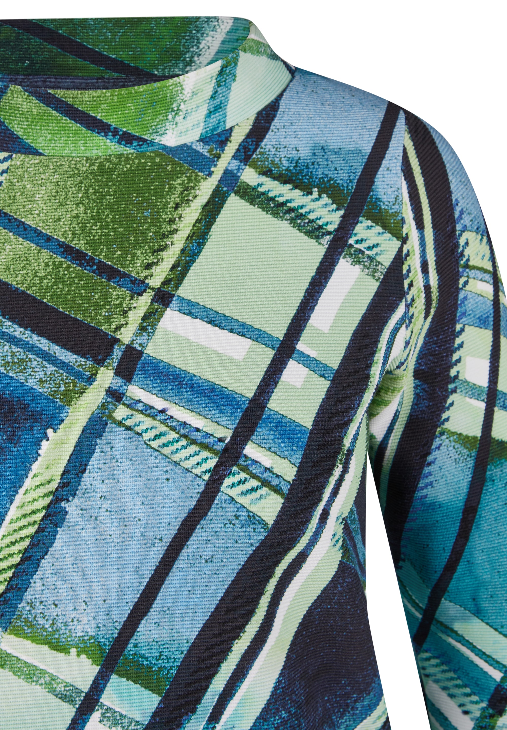 Rabe 3/4-Arm-Shirt mit grafischem Muster und Stehkragen