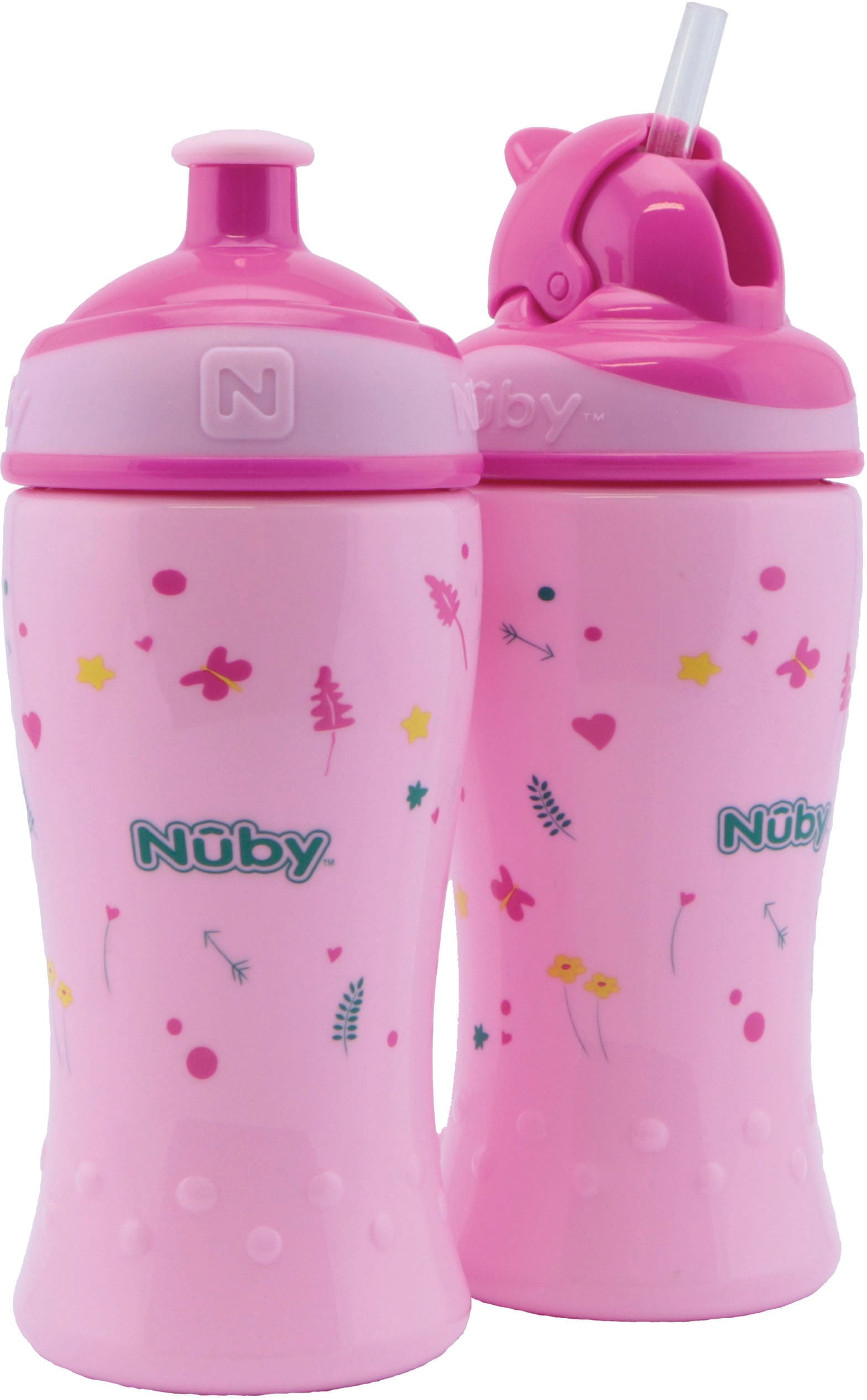 Nuby Trinkflasche »pink«, (Set, 2 tlg.)