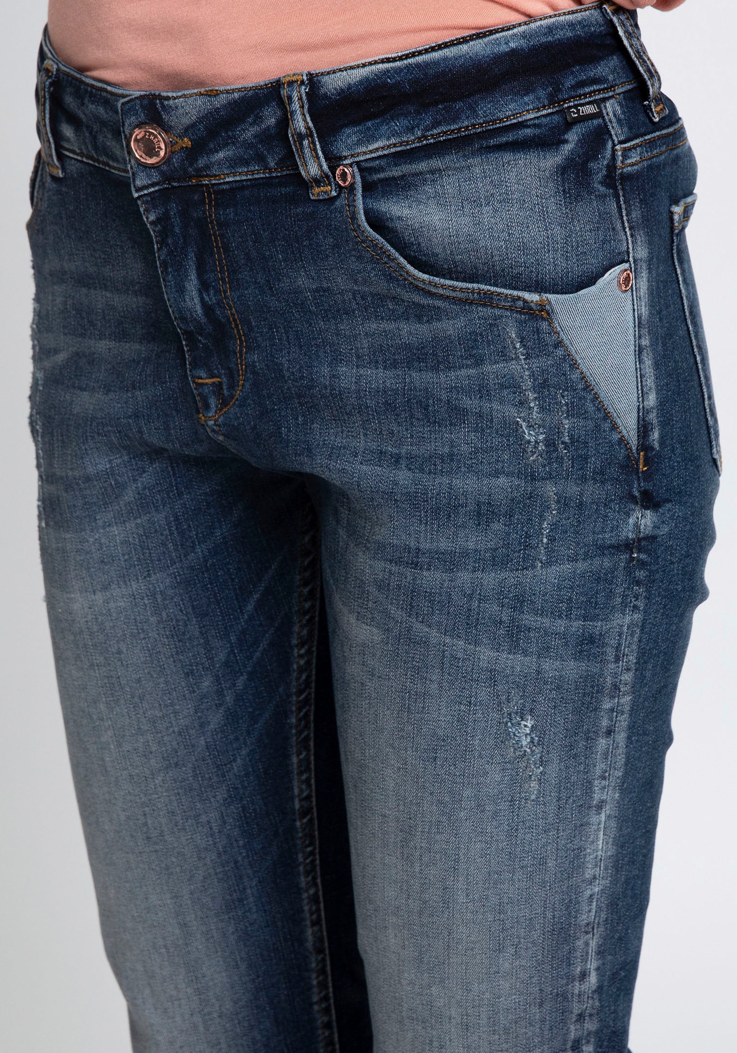Zhrill 7/8-Jeans mit Kontrast bequem Details, Krempeln zum »NOVA«, kaufen