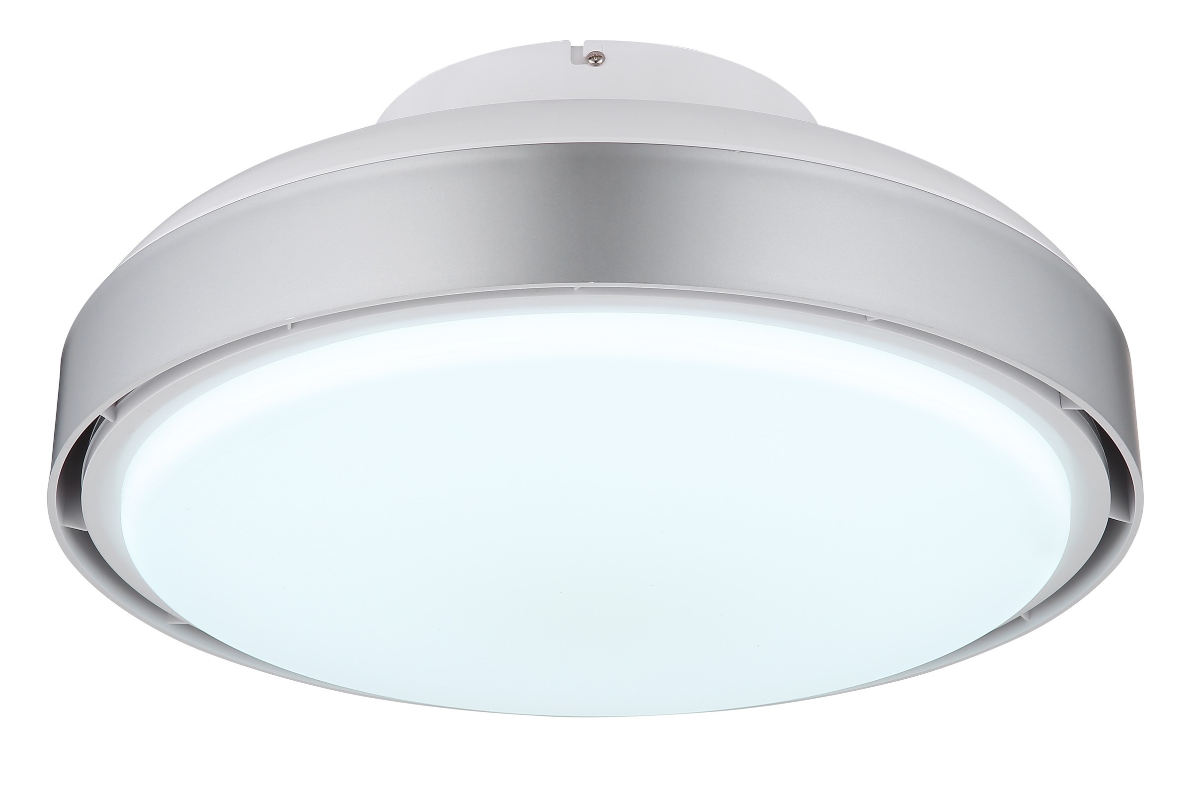 GLOBO LIGHTING Deckenleuchte »CARNEY« LED-Modul 1 Stk. warmweiß - kaltweiß Ventilator opal kühlen-heizen silber CCT 2700-6500K Wohnraumventilator