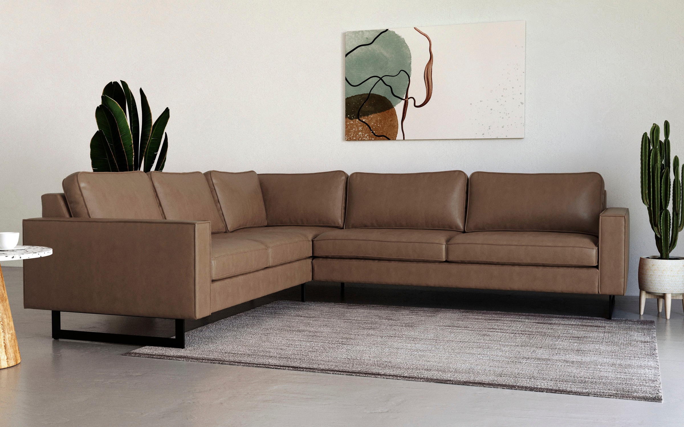 Places of Style Ecksofa »Pinto, XXL, 250/290 cm, langer Schenkel, Ottomane« günstig online kaufen