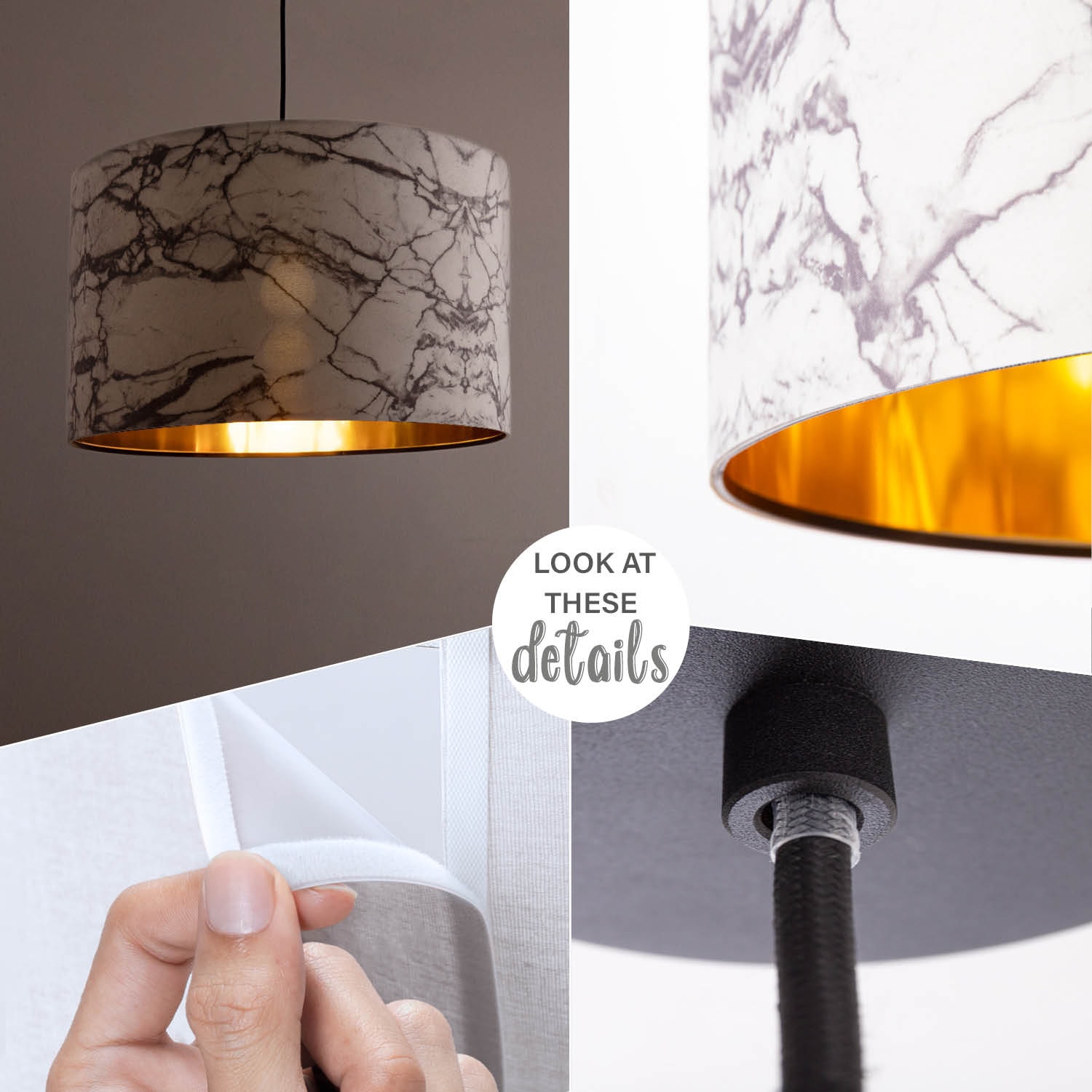 Paco Home Pendelleuchte »Kraft 525«, 1 flammig, Leuchtmittel E27 | ohne Leuchtmittel, Deckenlampe Wohnzimmer Hängelampe Esszimmer Marmor Weiß E27