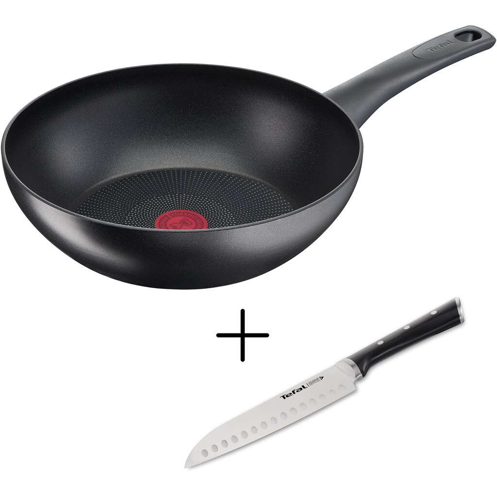 Tefal Wok »Ultimate On + Ice Force«, Set: Wokpfanne und Santokumesser