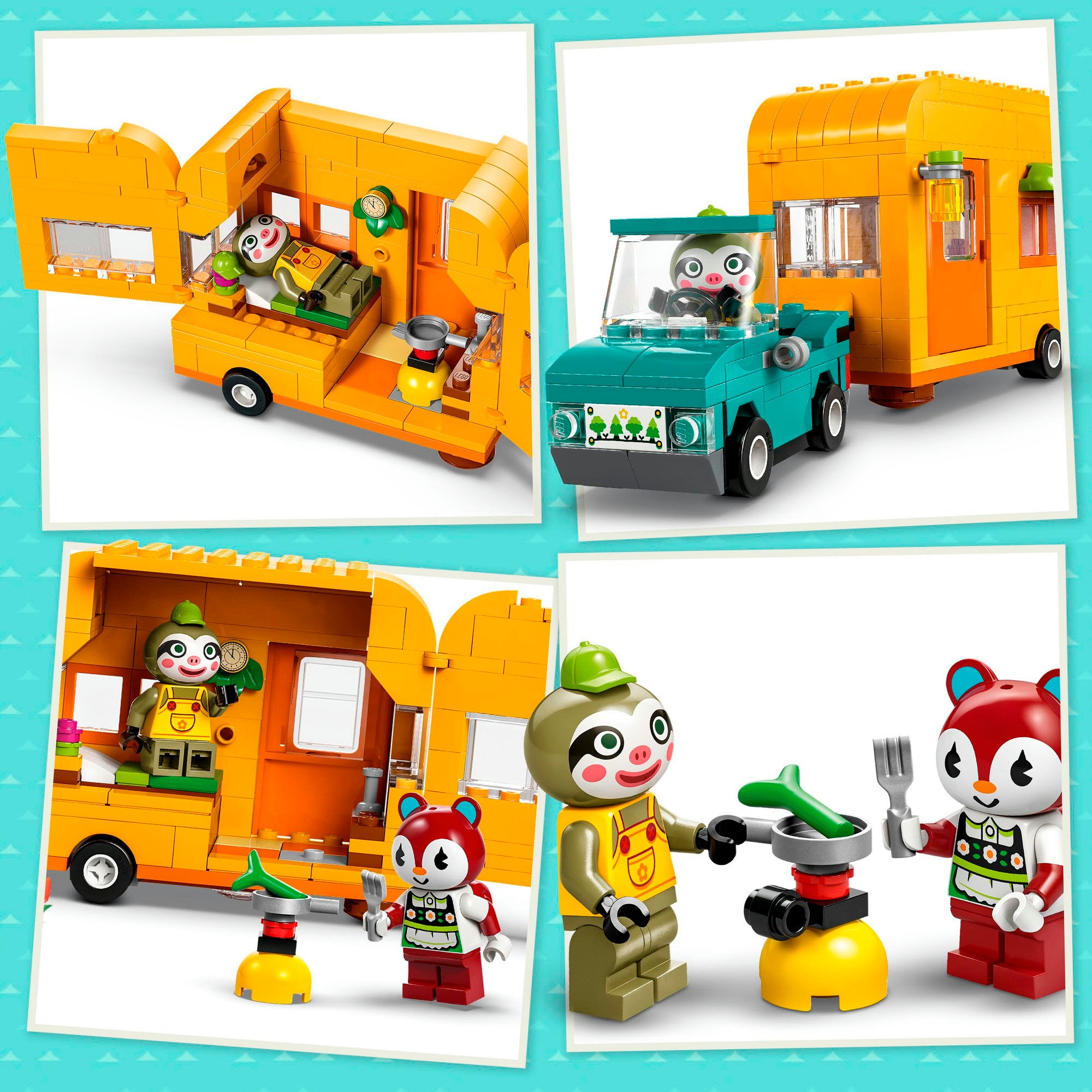 LEGO® Konstruktionsspielsteine »Gerds Wohnwagen & Gärtnerei (77054), LEGO Animal Crossing«, (263 St.), Made in Europe