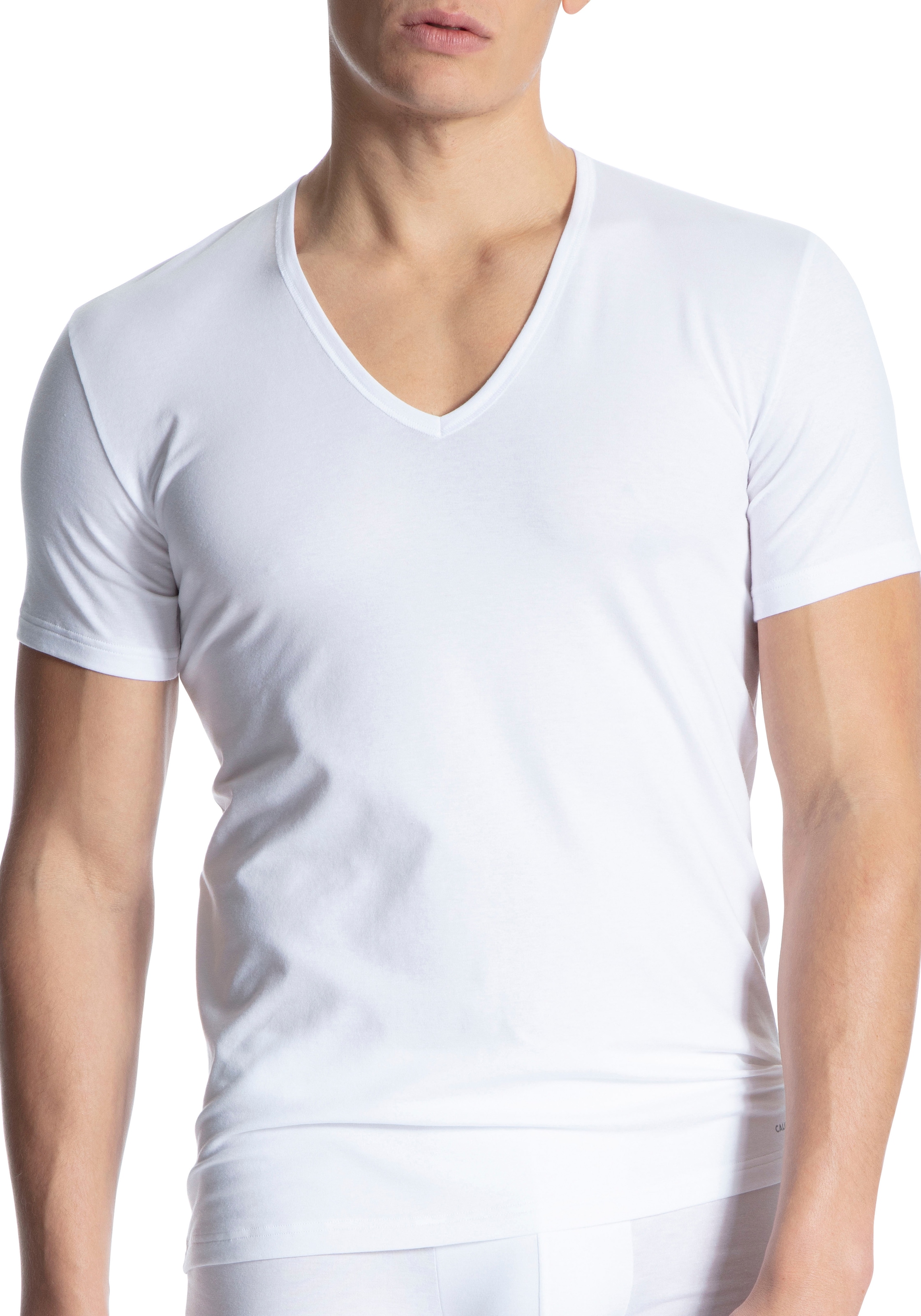 CALIDA T-Shirt »Cotton Code« V-Ausschnitt, formstabiler Single Jersey, elastisch, Kurzarm