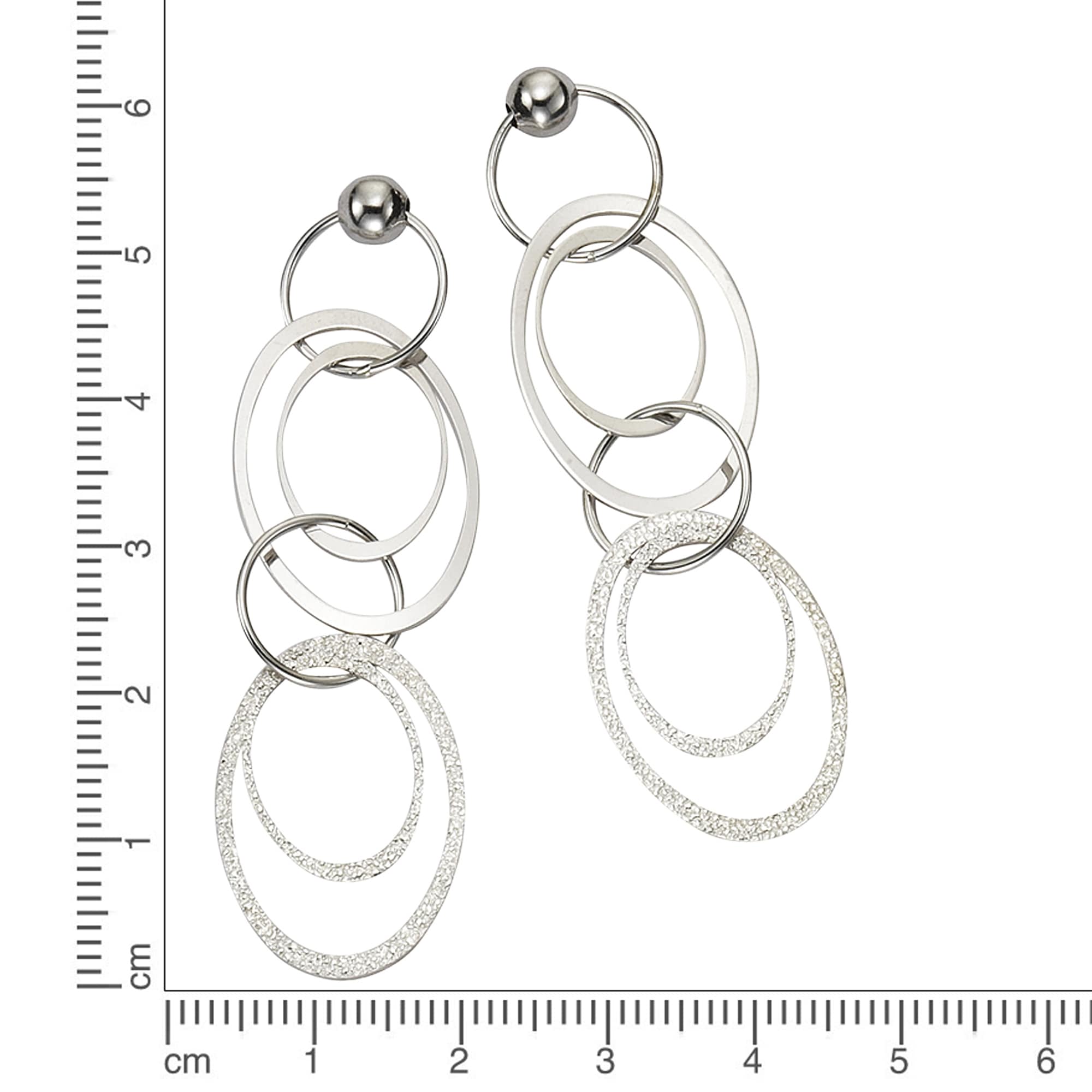 CELESTA Paar Ohrhänger »Silber 925 rhodiniert aus Ringen 6cm lang«