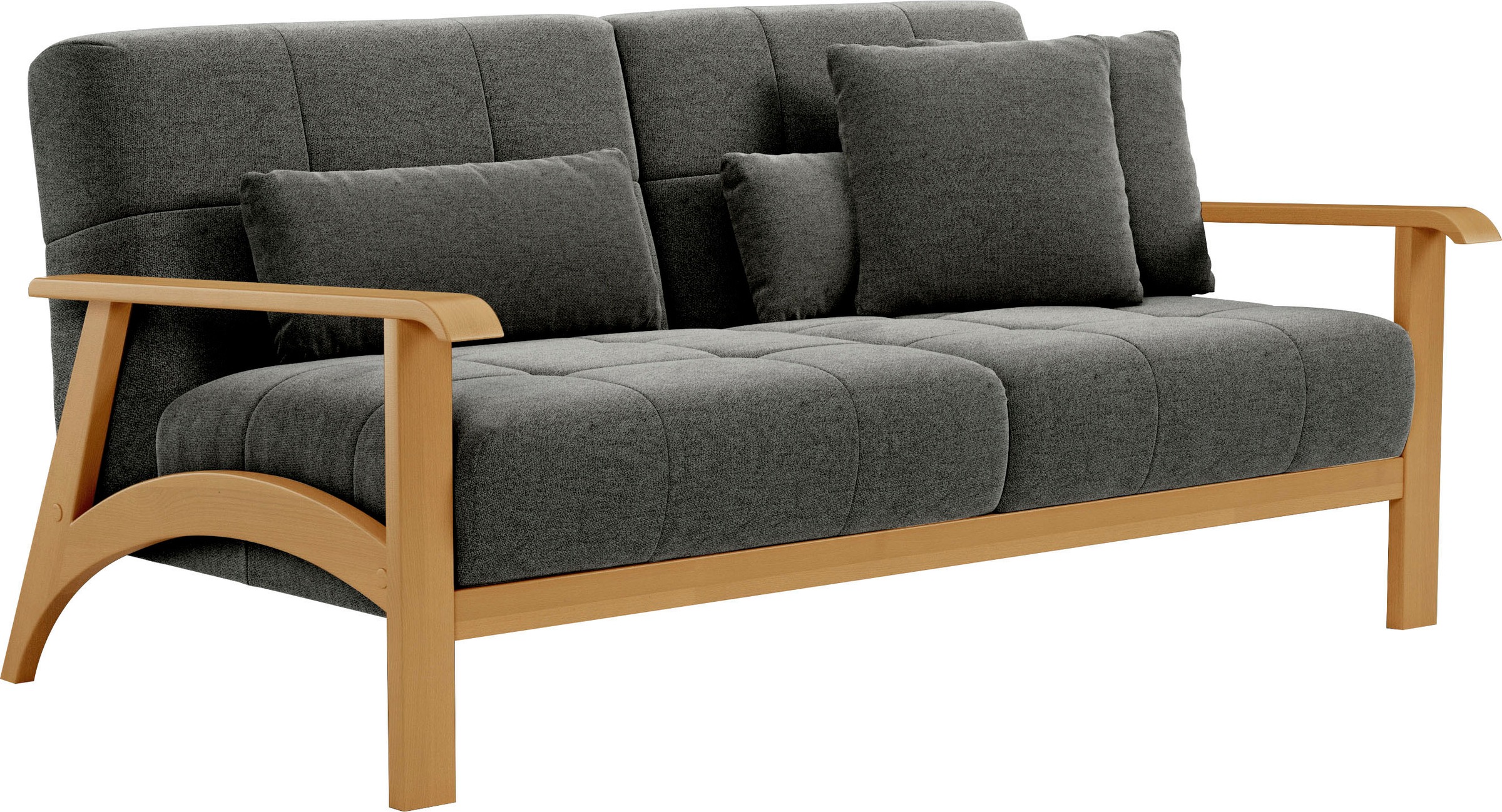 sit&more 2,5-Sitzer »Billund«, Armlehnen aus eichefarbigem Buchenholz, verschiedene Bezüge und Farben